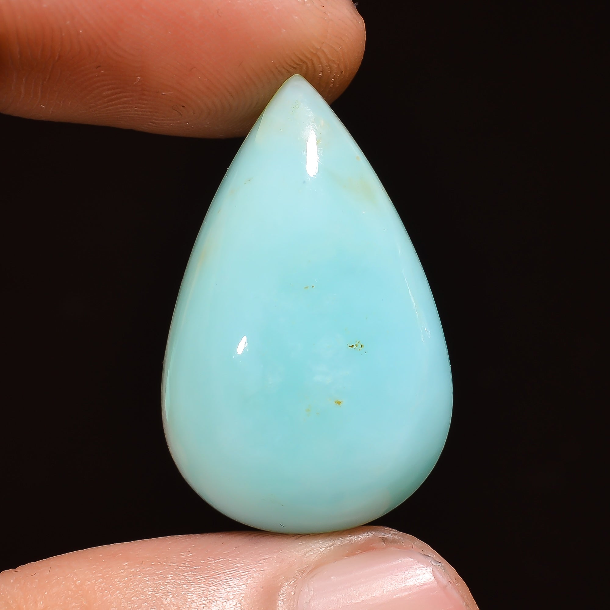Natural Blue Opalite Pear Shape Cabochon Loose Gemstone For Making Jewelry 22 Ct. 27X17X9 mm Y-3003