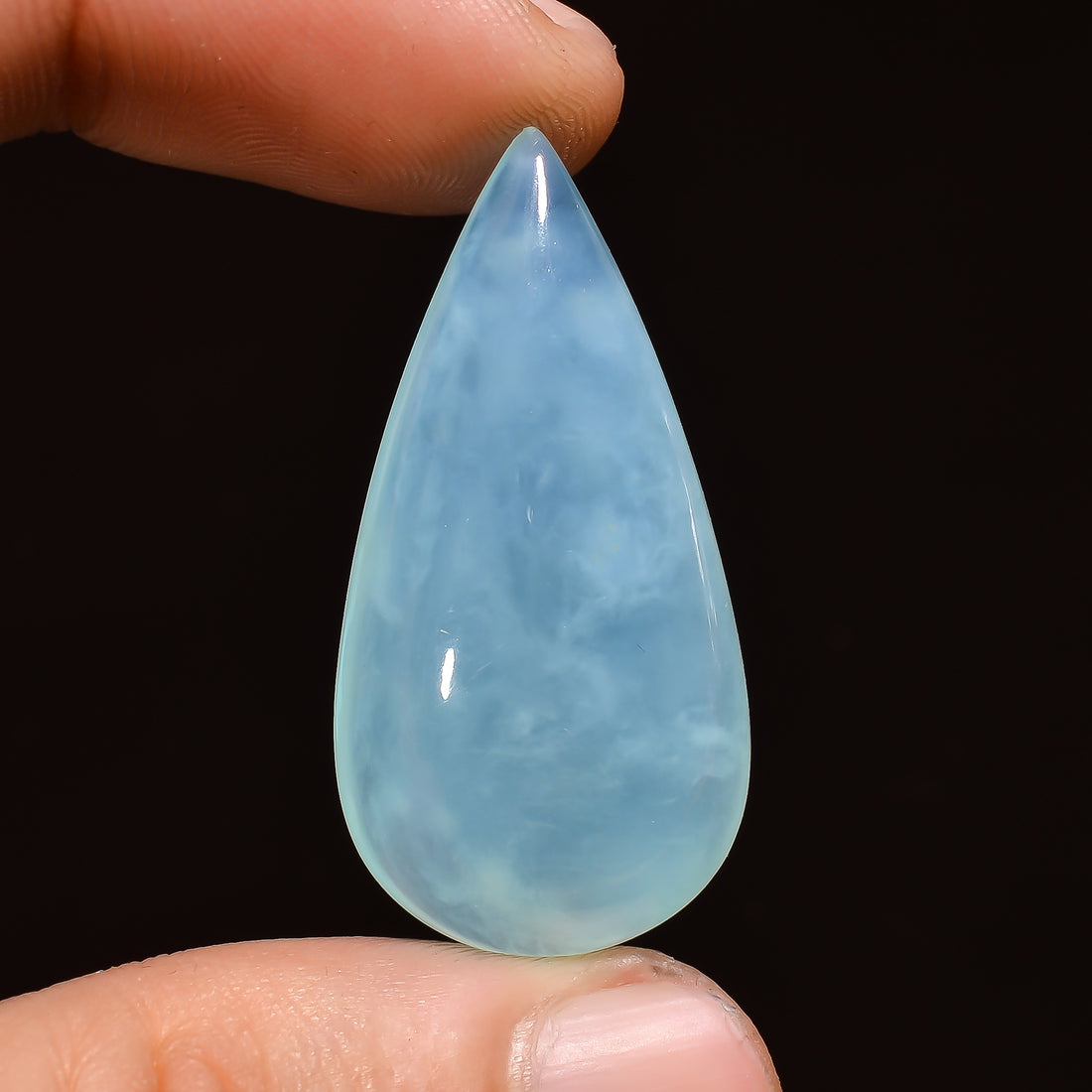 Natural Blue Opalite Pear Shape Cabochon Loose Gemstone For Making Jewelry 25 Ct. 35X18X8 mm Y-3005