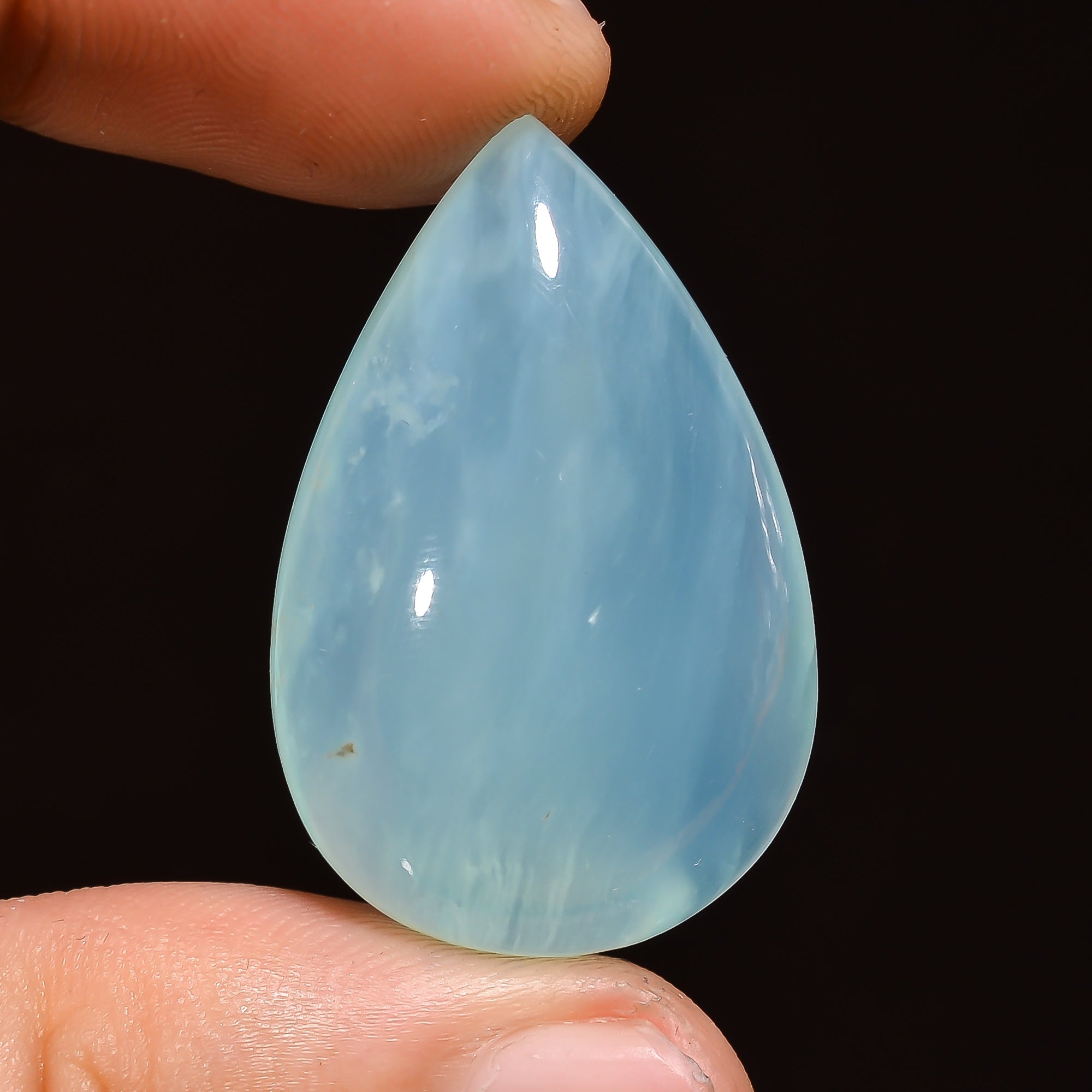 Natural Blue Opalite Pear Shape Cabochon Loose Gemstone For Making Jewelry 32 Ct. 32X20X10 mm Y-3007