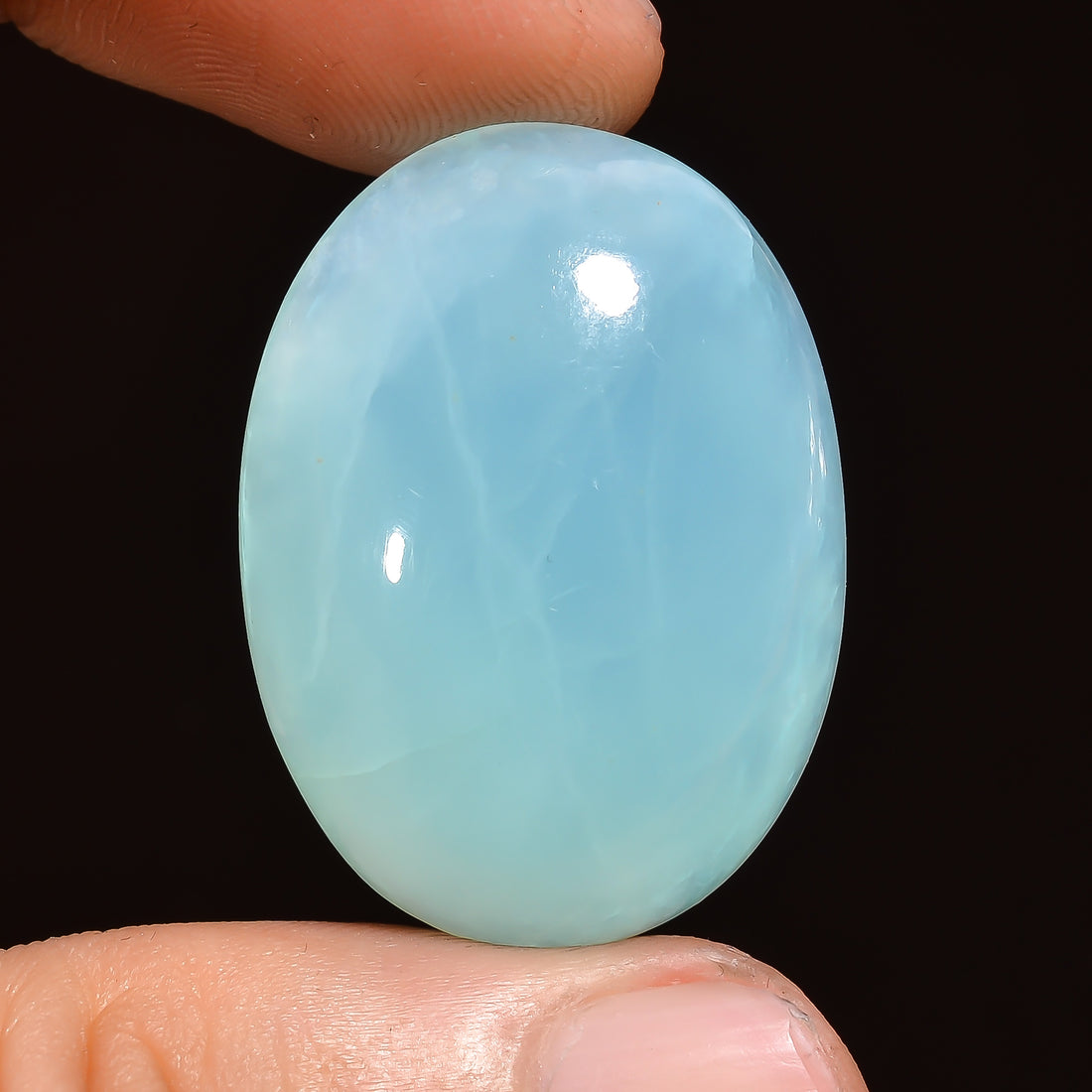 Natural Blue Opalite Oval Shape Cabochon Loose Gemstone For Making Jewelry 29 Ct. 29X21X8 mm Y-3009