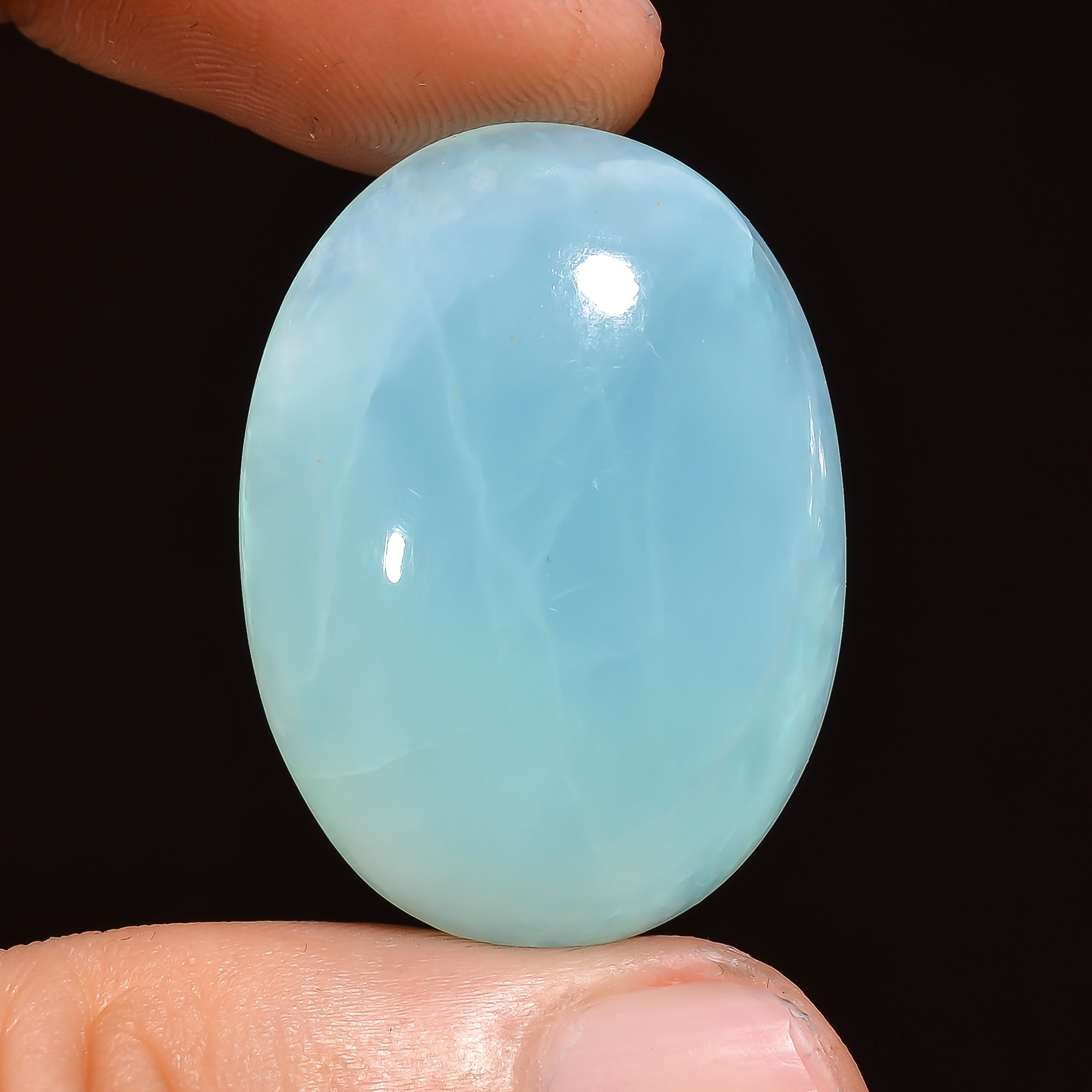 Natural Blue Opalite Oval Shape Cabochon Loose Gemstone For Making Jewelry 29 Ct. 29X21X8 mm Y-3009