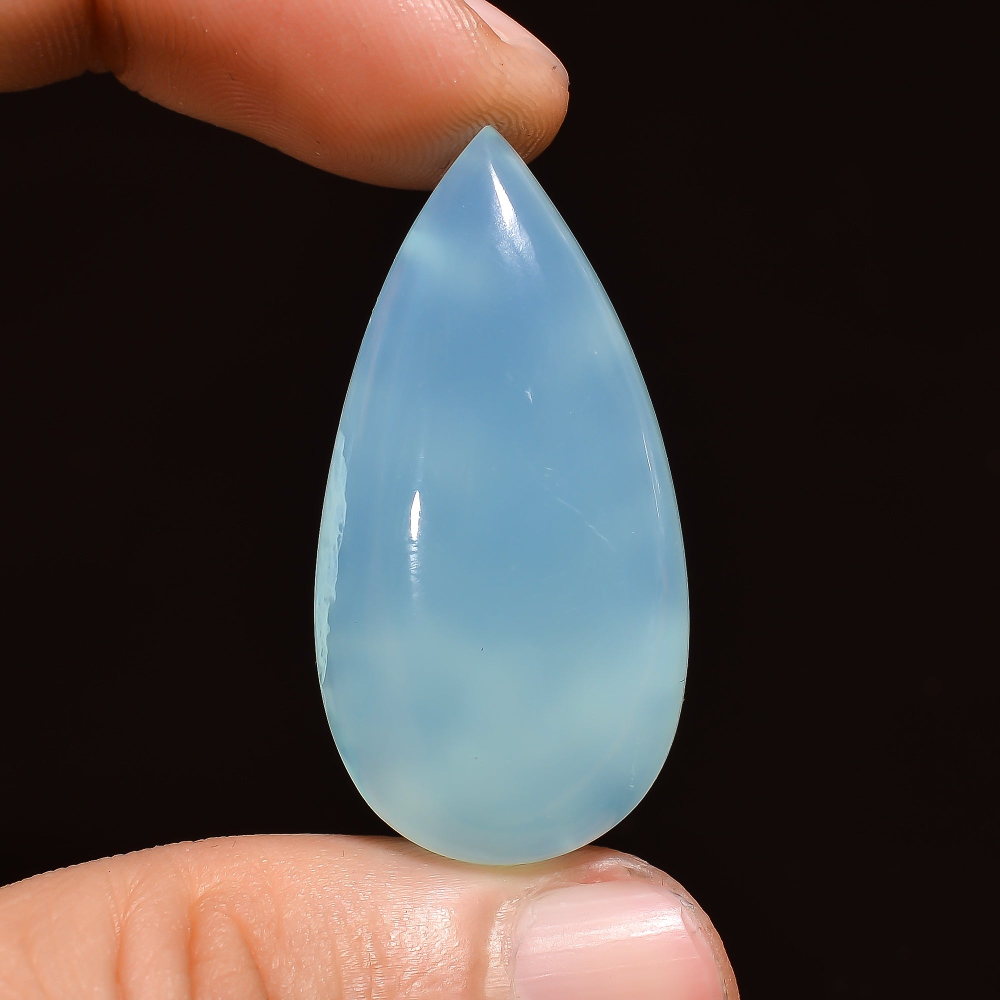 Natural Blue Opalite Pear Shape Cabochon Loose Gemstone For Making Jewelry 34 Ct. 36X18X9 mm Y-3015