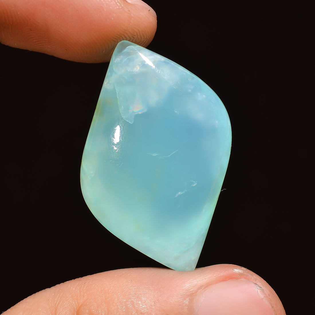 Natural Blue Opalite Fancy Shape Cabochon Loose Gemstone For Making Jewelry 21 Ct. 31X19X7 mm Y-3018