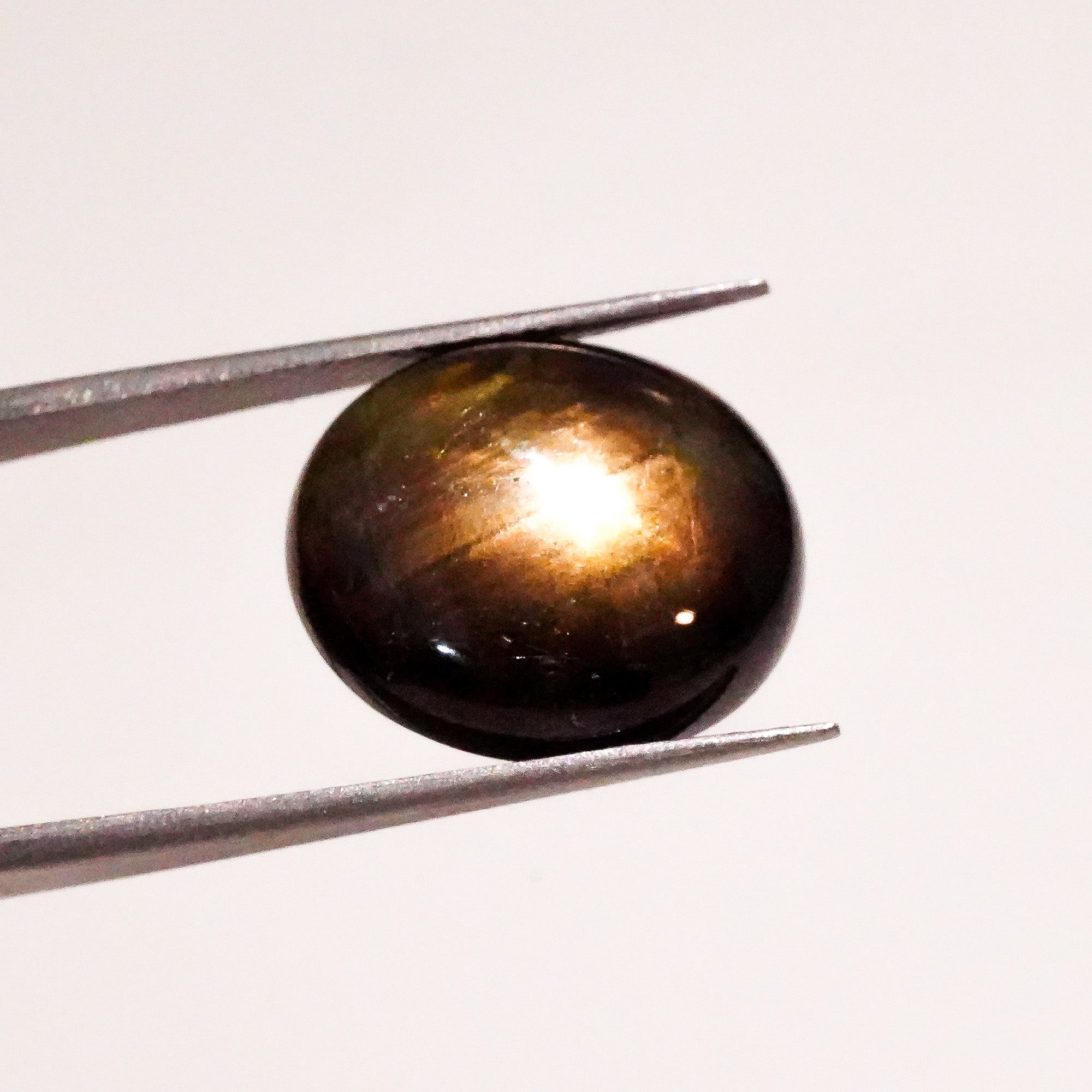 Natural Black Star Sapphire Oval Shape Cabochon Loose Gemstone  For Making Jewelry 15 Ct. 16X14X6 mm Y-3632