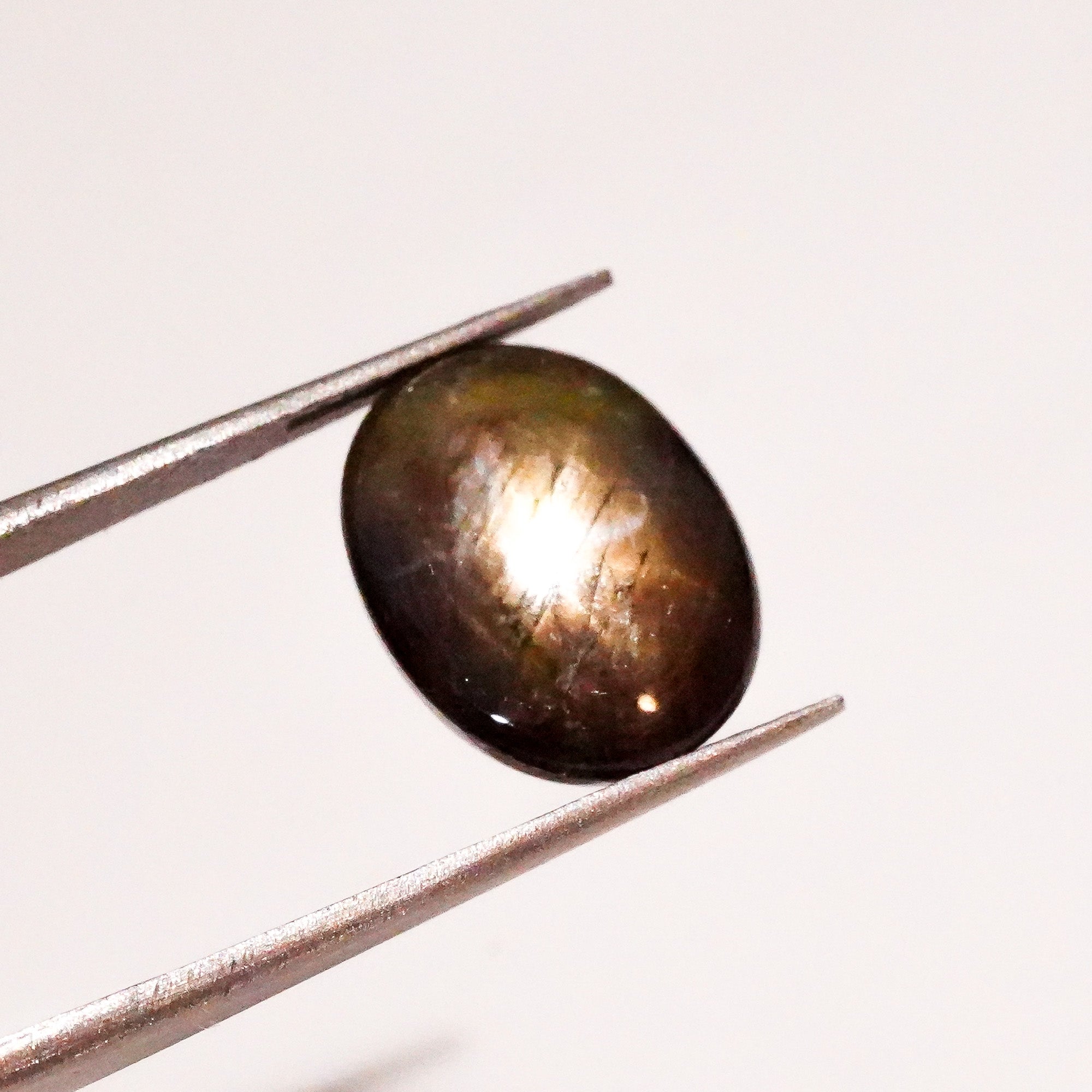 Natural Black Star Sapphire Oval Shape Cabochon Loose Gemstone  For Making Jewelry 9.5 Ct. 13X10X6mm Y-3633