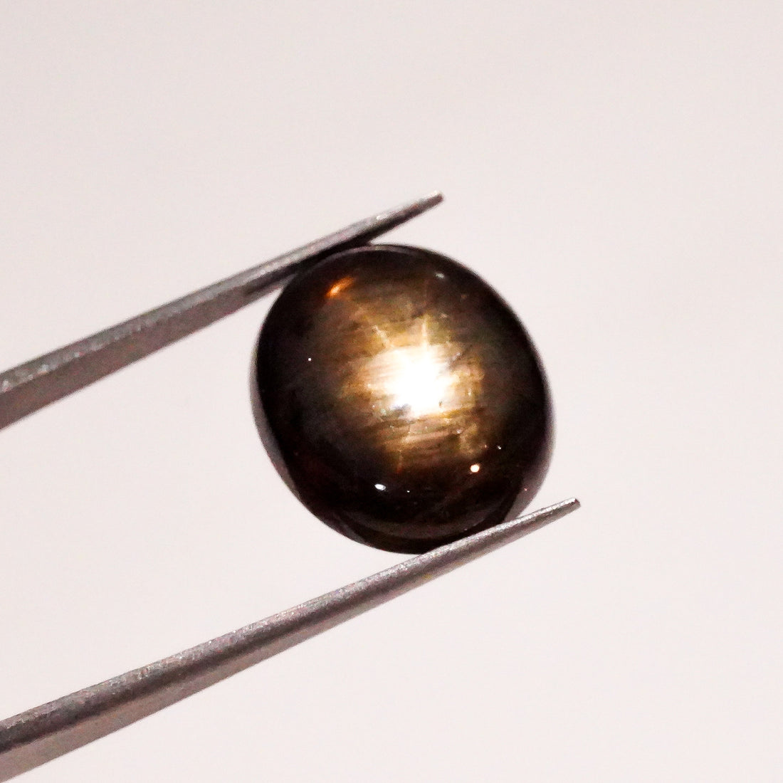 Natural Black Star Sapphire Oval Shape Cabochon Loose Gemstone  For Making Jewelry 15.5 Ct. 16X13X6 mm Y-3634