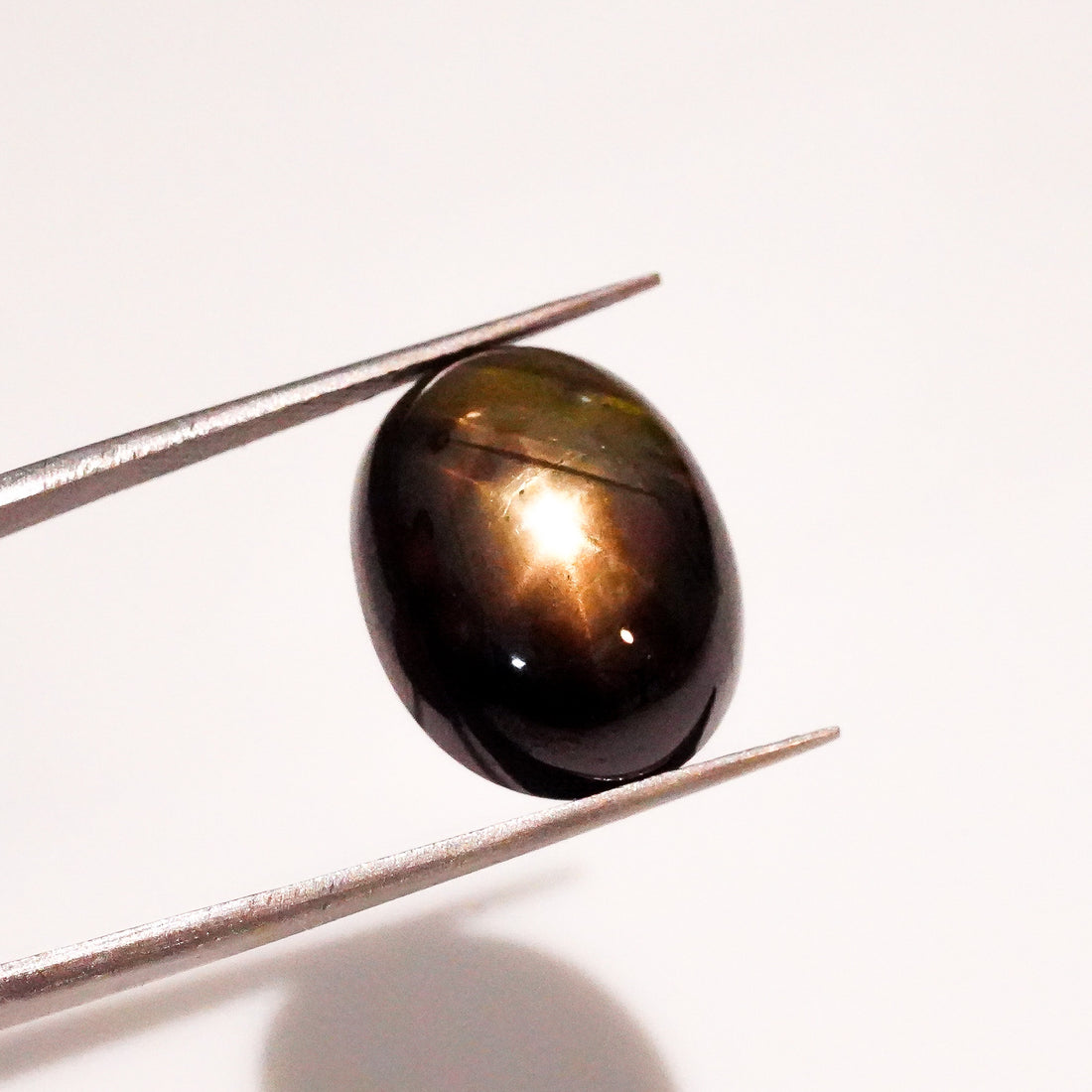 Natural Black Star Sapphire Oval Shape Cabochon Loose Gemstone  For Making Jewelry 22 Ct. 16X13X9 mm Y-3635