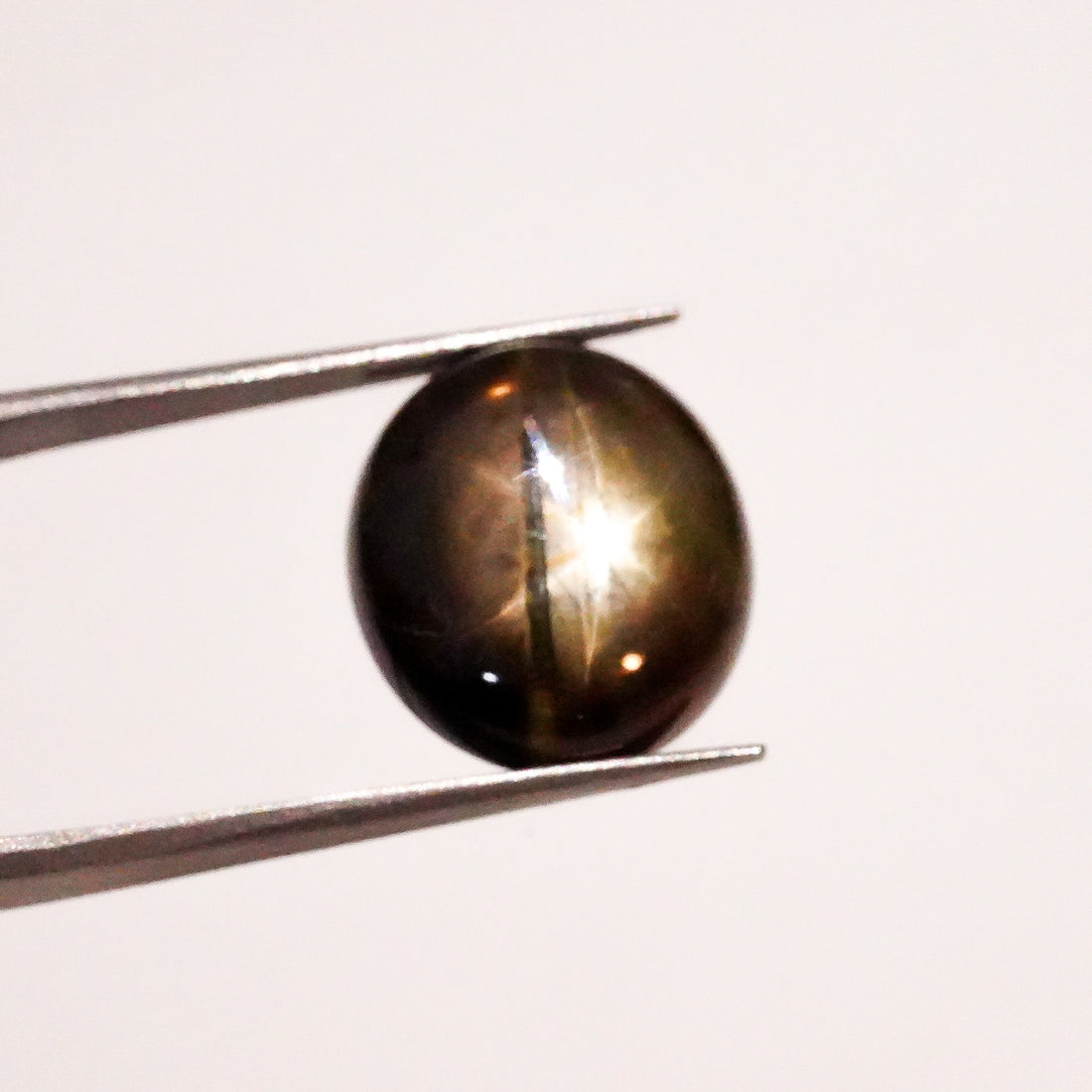 Natural Black Star Sapphire Oval Shape Cabochon Loose Gemstone  For Making Jewelry 13 Ct. 14X13X6mm Y-3638