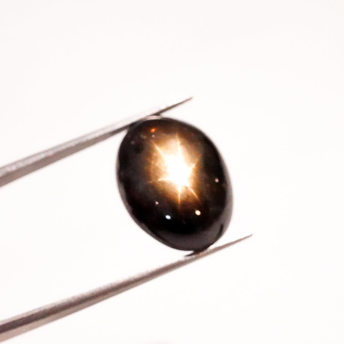 Natural Black Star Sapphire Oval Shape Cabochon Loose Gemstone  For Making Jewelry 18.5 Ct. 17X13X7mm Y-3643