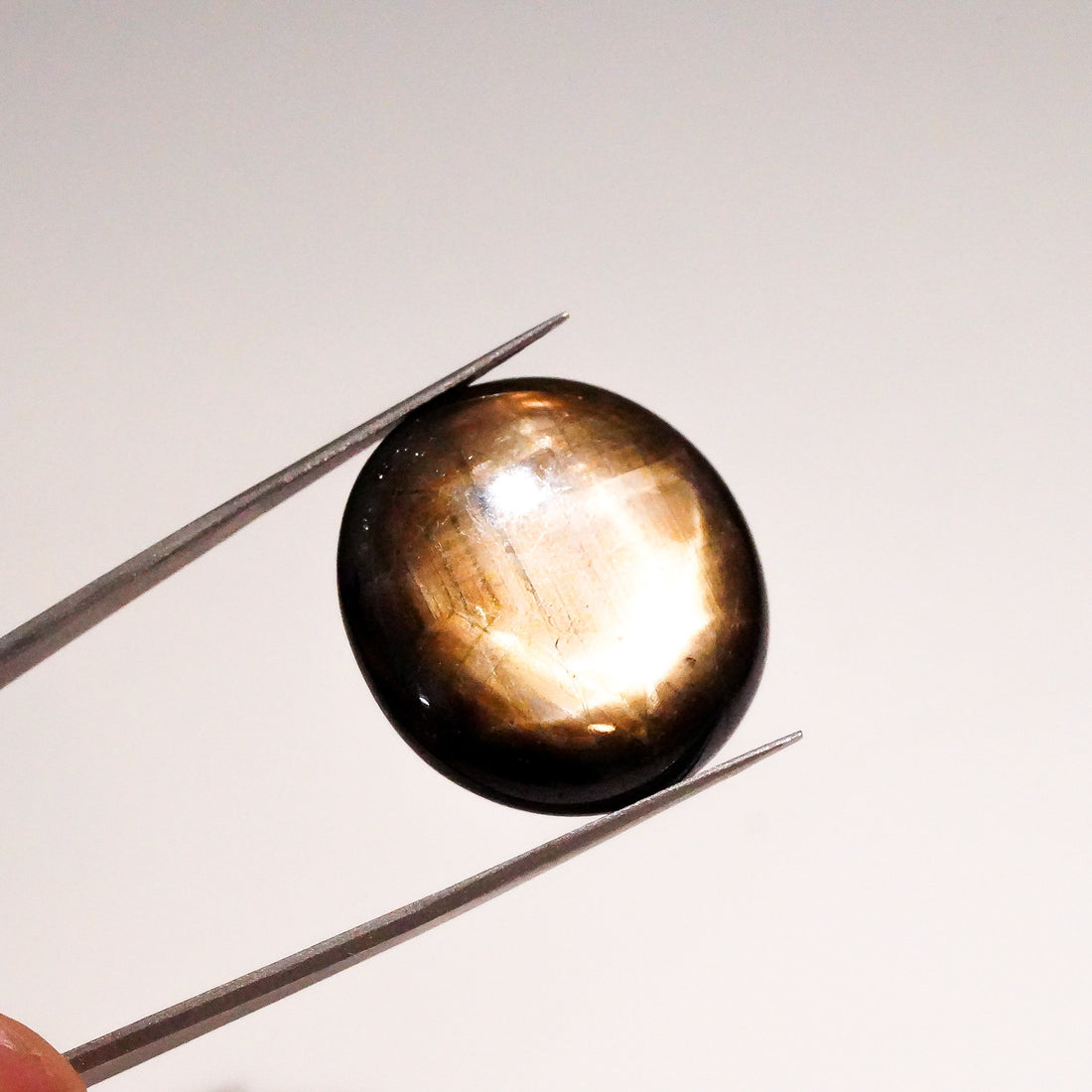 Natural Black Star Sapphire Oval Shape Cabochon Loose Gemstone  For Making Jewelry 62 Ct. 24X23X9 mm Y-3648