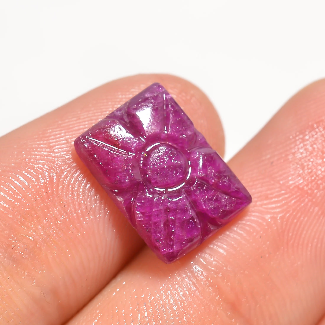 Natural Ruby Radiant Shape Carved Loose Gemstone For Making Jewelry 5 Ct. 13X9X3 mm Y-3767