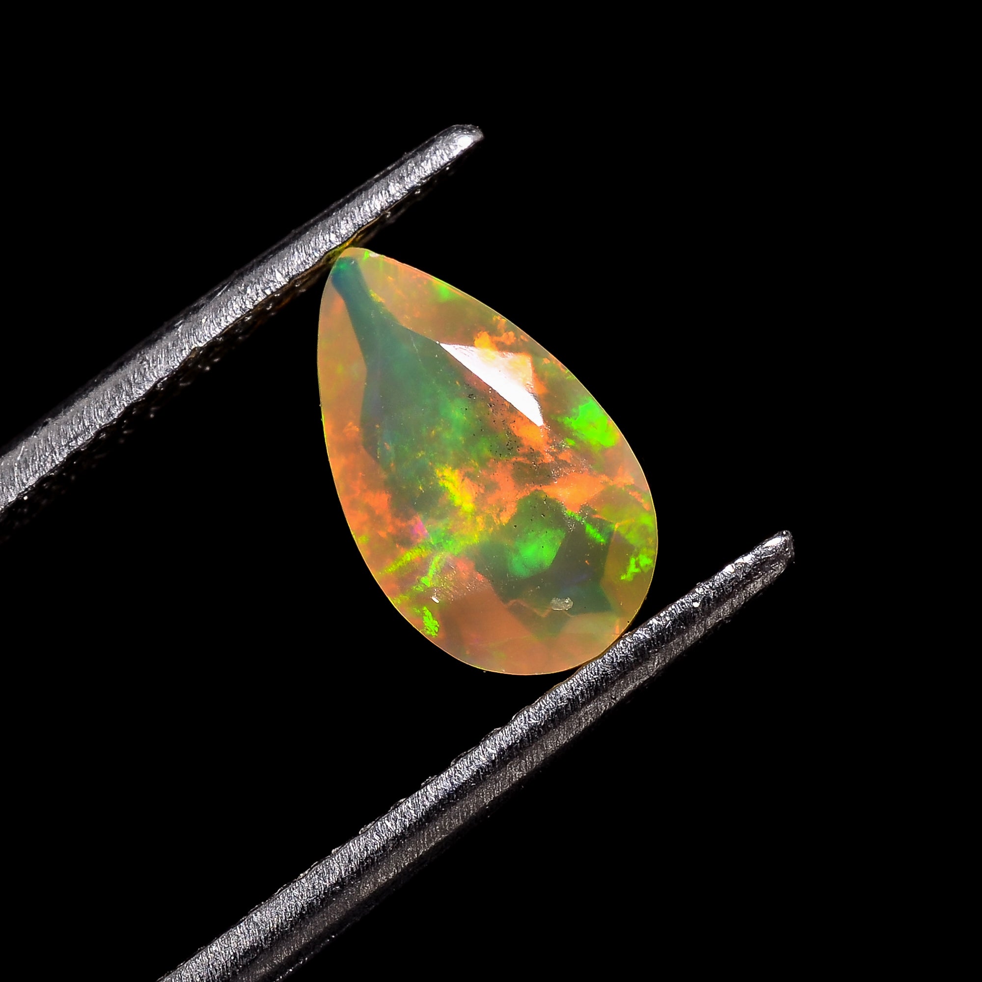 Natural Welo Fire Brown Ethiopian Opal Pear Shape Cut Stone natural loose gemstone  0.85 Ct. 10X6X4 mm Y-7192