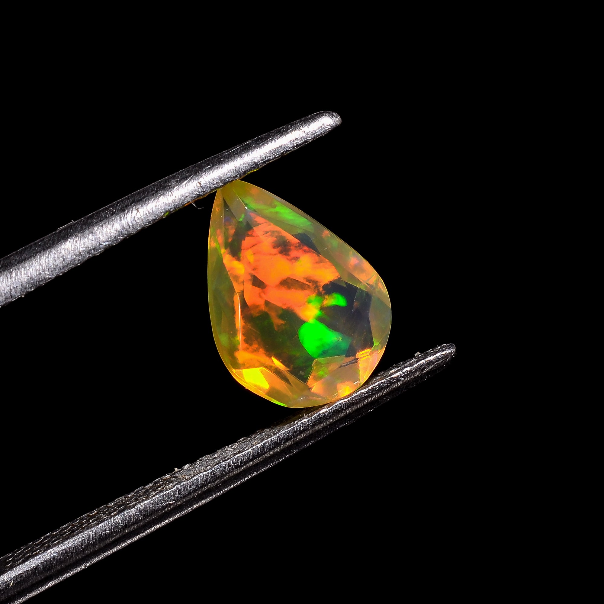 Natural Welo Fire Brown Ethiopian Opal Pear Shape Cut Stone natural loose gemstone  1.05 Ct. 10X7X4 mm Y-7197