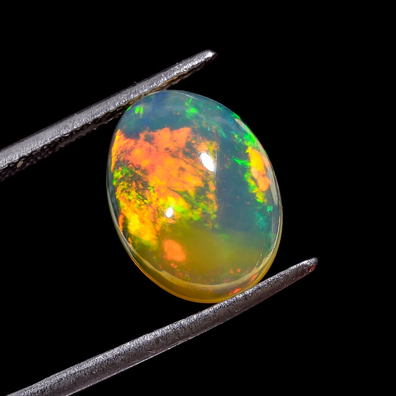 Ethiopian Opal Natural Oval Shape Cabochon Loose Gemstone