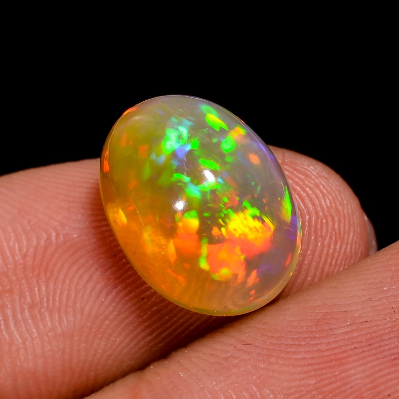 Ethiopian Opal Natural Oval Shape Cabochon Loose Gemstone