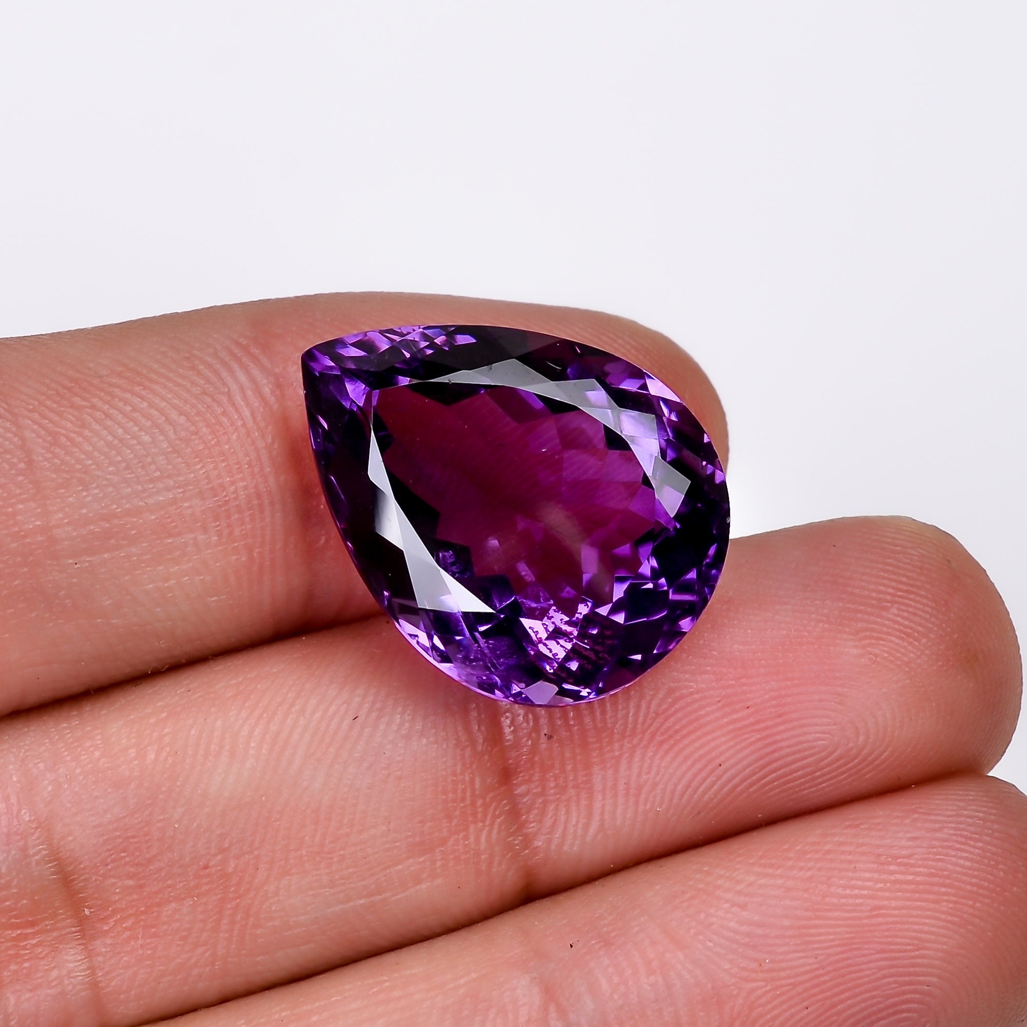 natural amethyst pear shape cut stone loose gemstone
