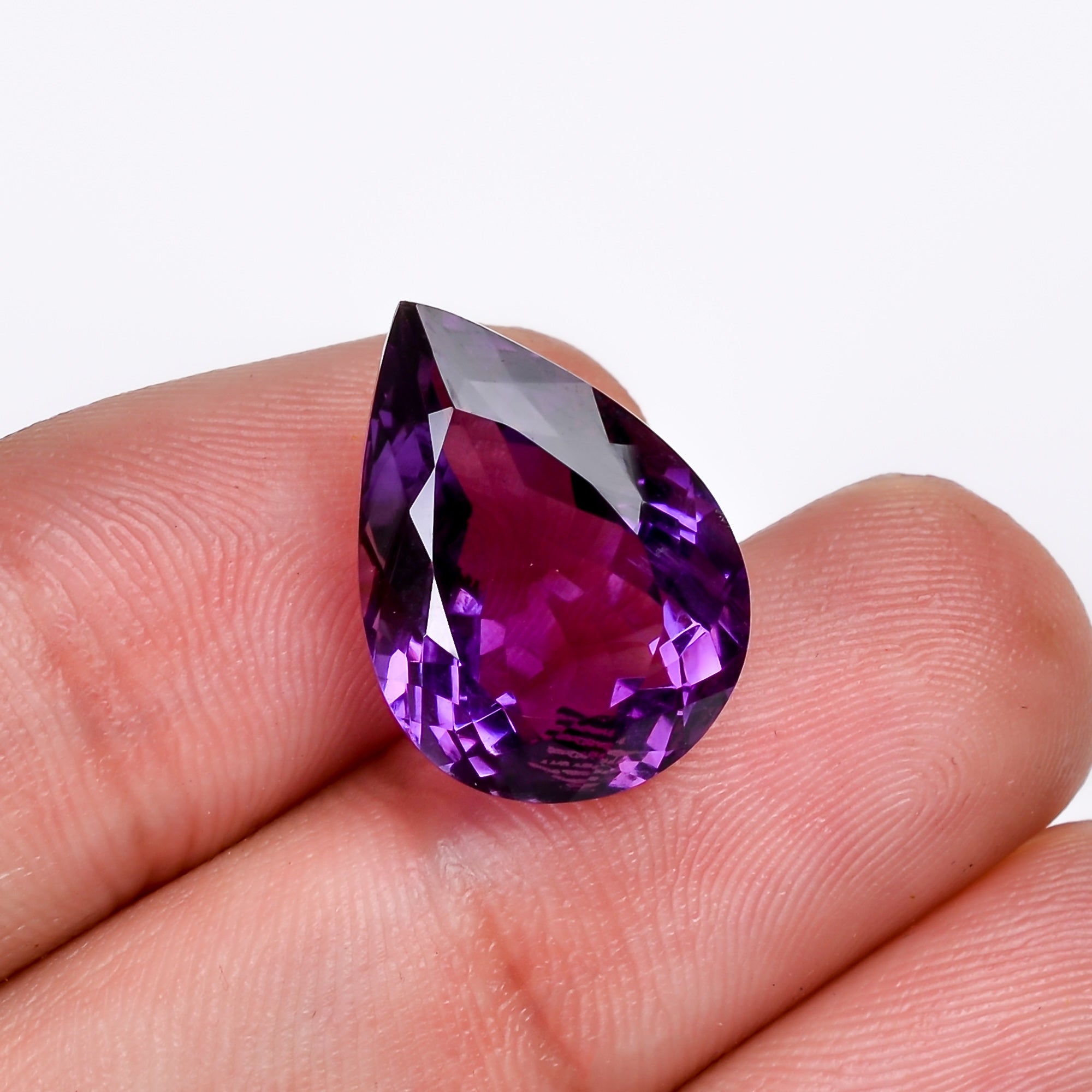 natural amethyst pear shape cut stone loose gemstone