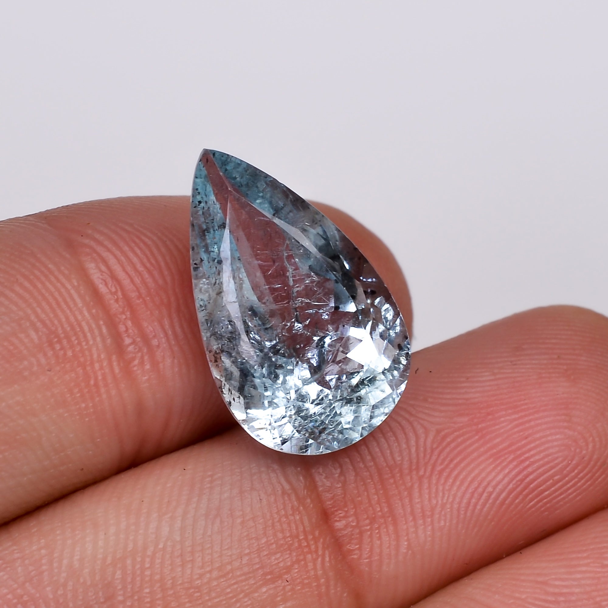 natural aquamarine pear shape cut stone loose gemstone