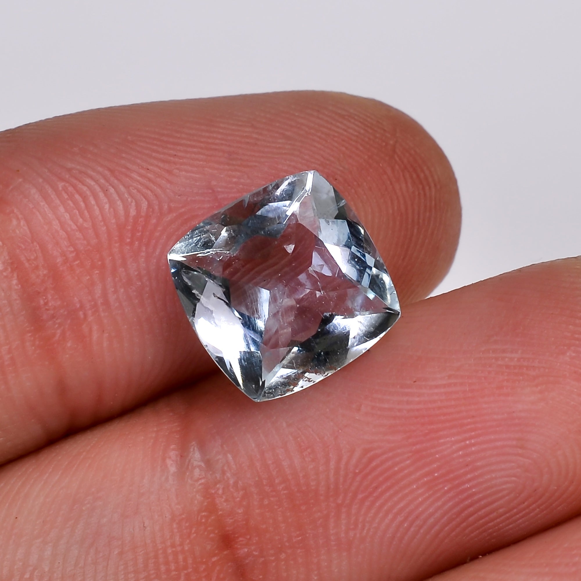 natural aquamarine cushion shape cut stone loose gemstone