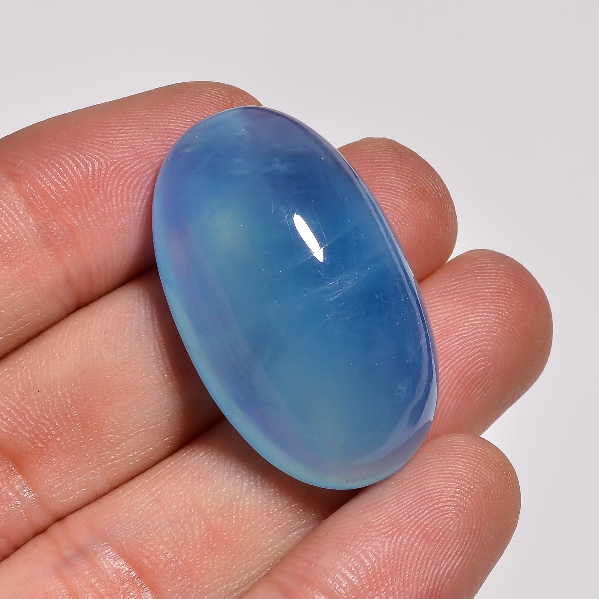 natural aquamarine oval shape cabochon loose gemstone