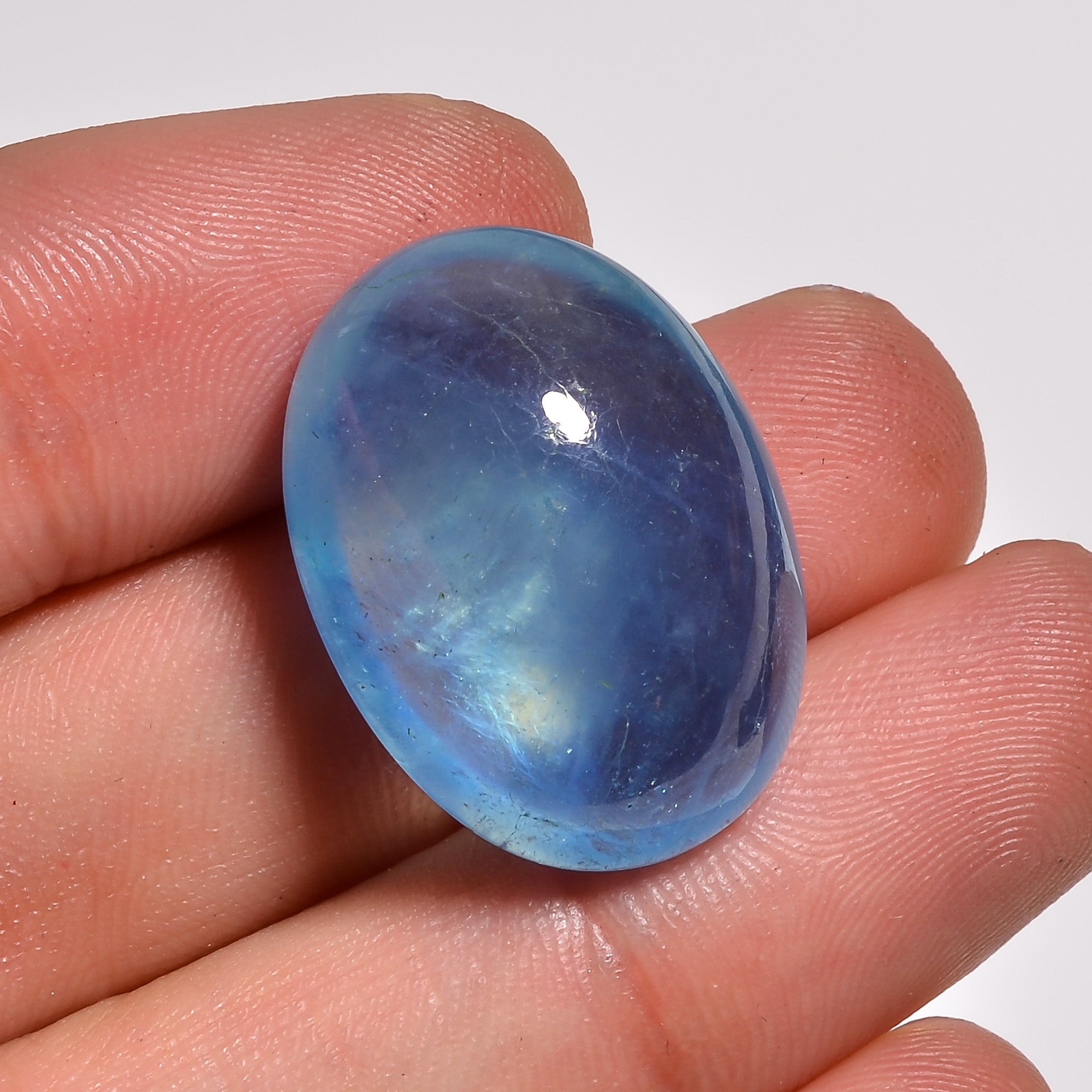 natural aquamarine oval shape cabochon loose gemstone