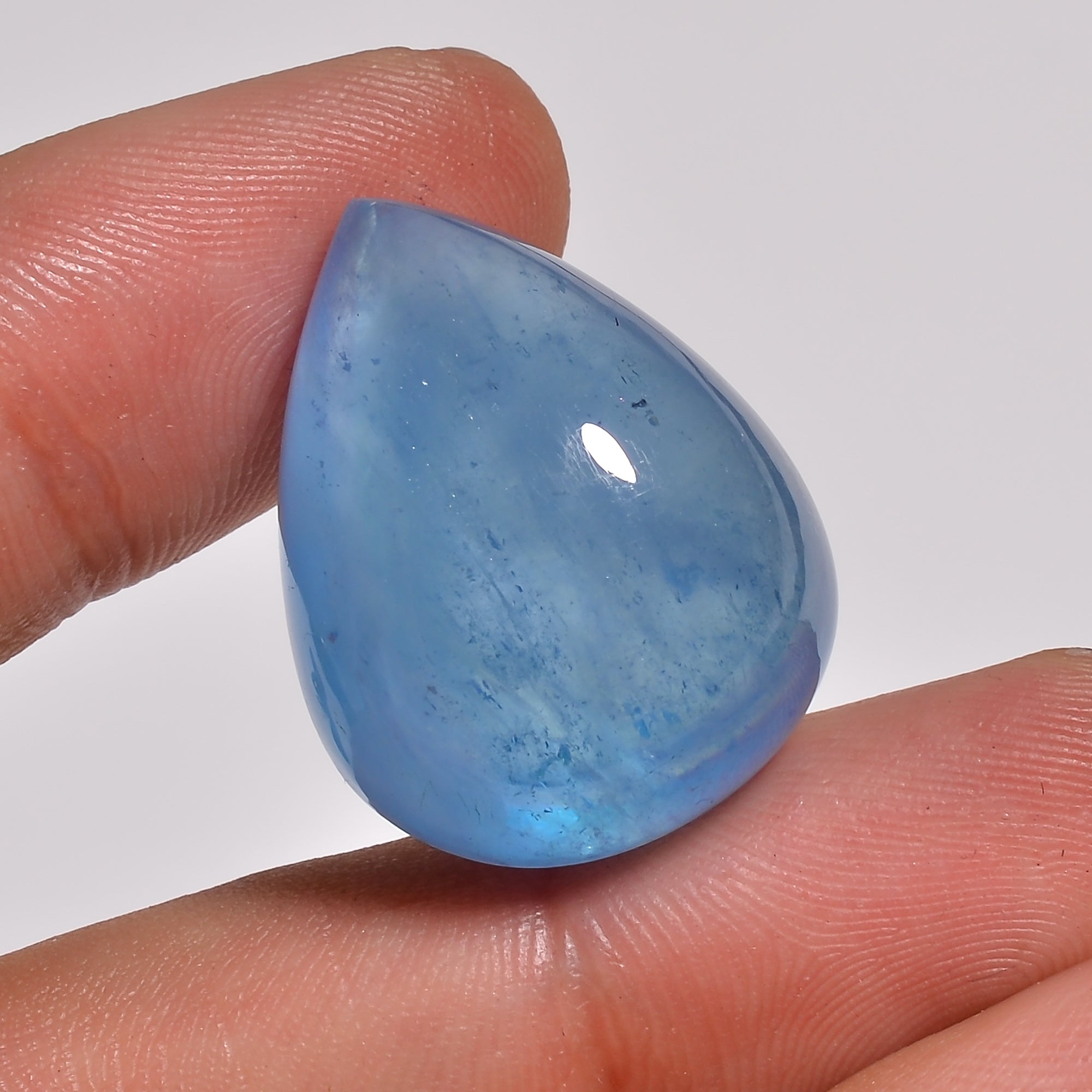 natural aquamarine pear shape cabochon loose gemstone