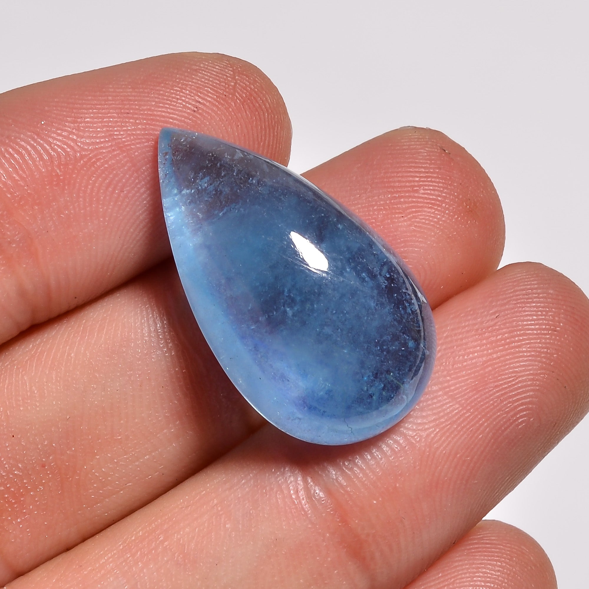 natural aquamarine pear shape cabochon loose gemstone