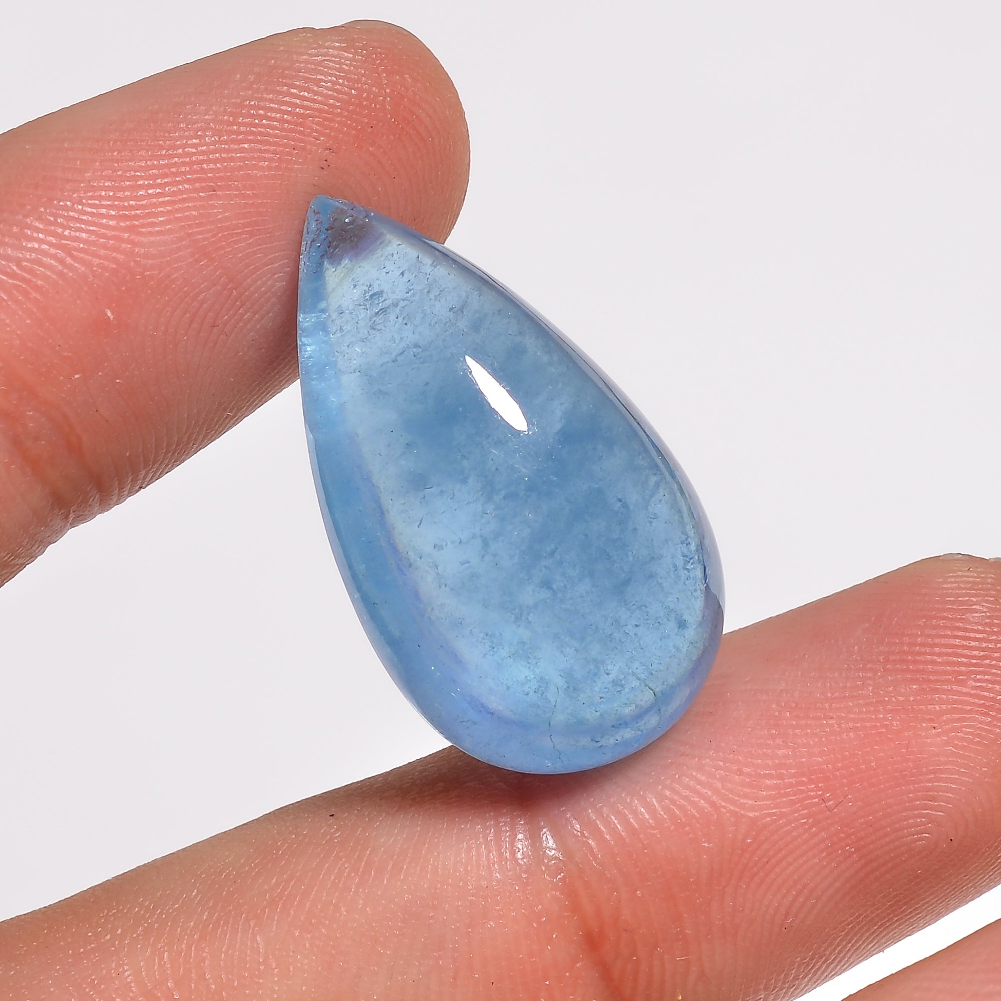 natural aquamarine pear shape cabochon loose gemstone