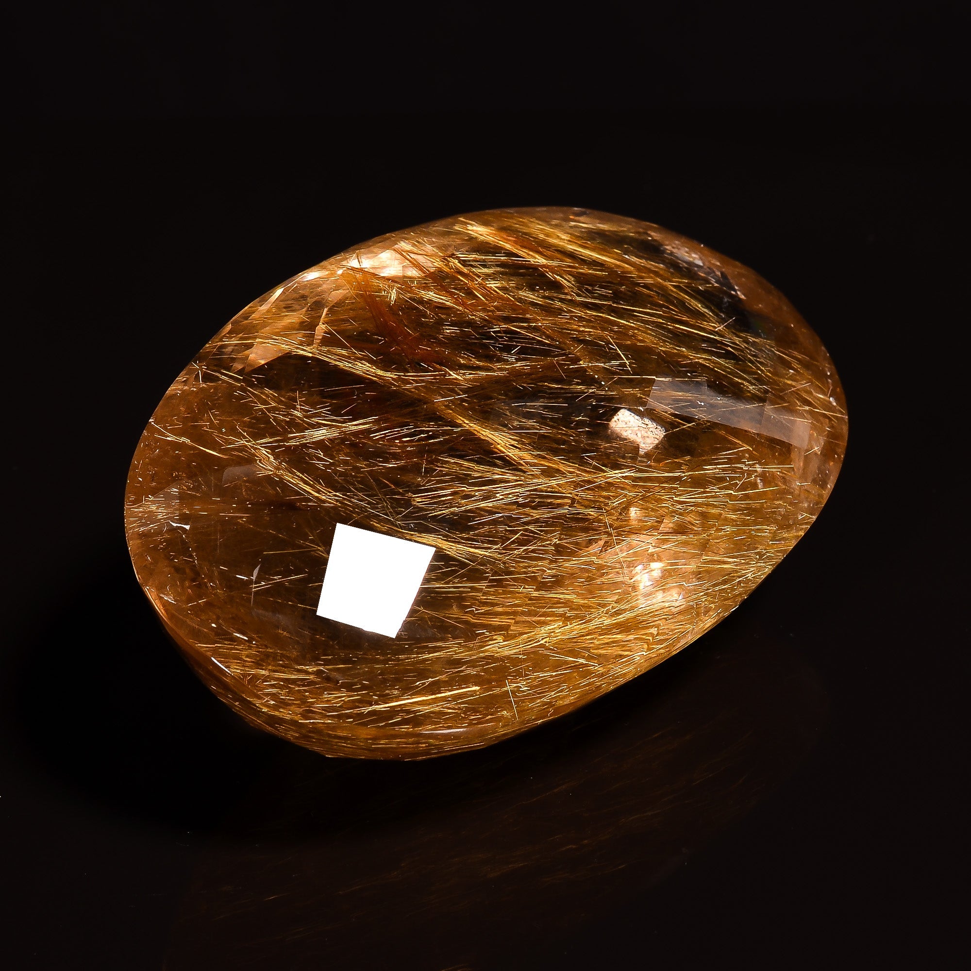 100 natural golden rutile quartz oval shape faceted loose gemstone