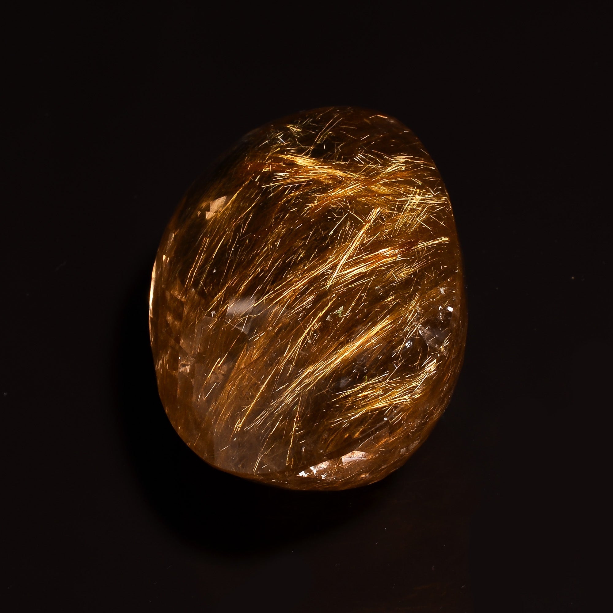 100 natural golden rutile quartz oval shape faceted loose gemstone