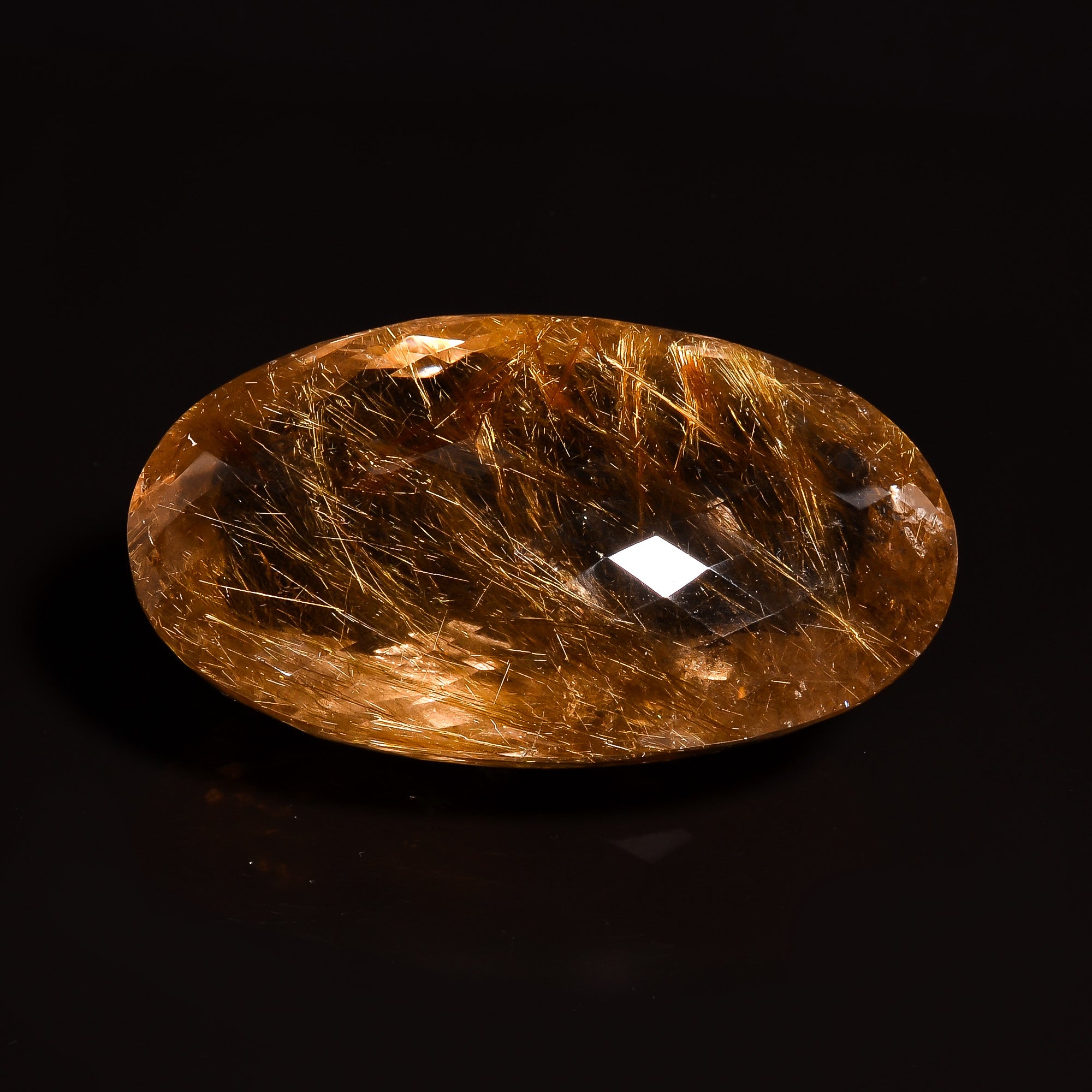 100 natural golden rutile quartz oval shape faceted loose gemstone