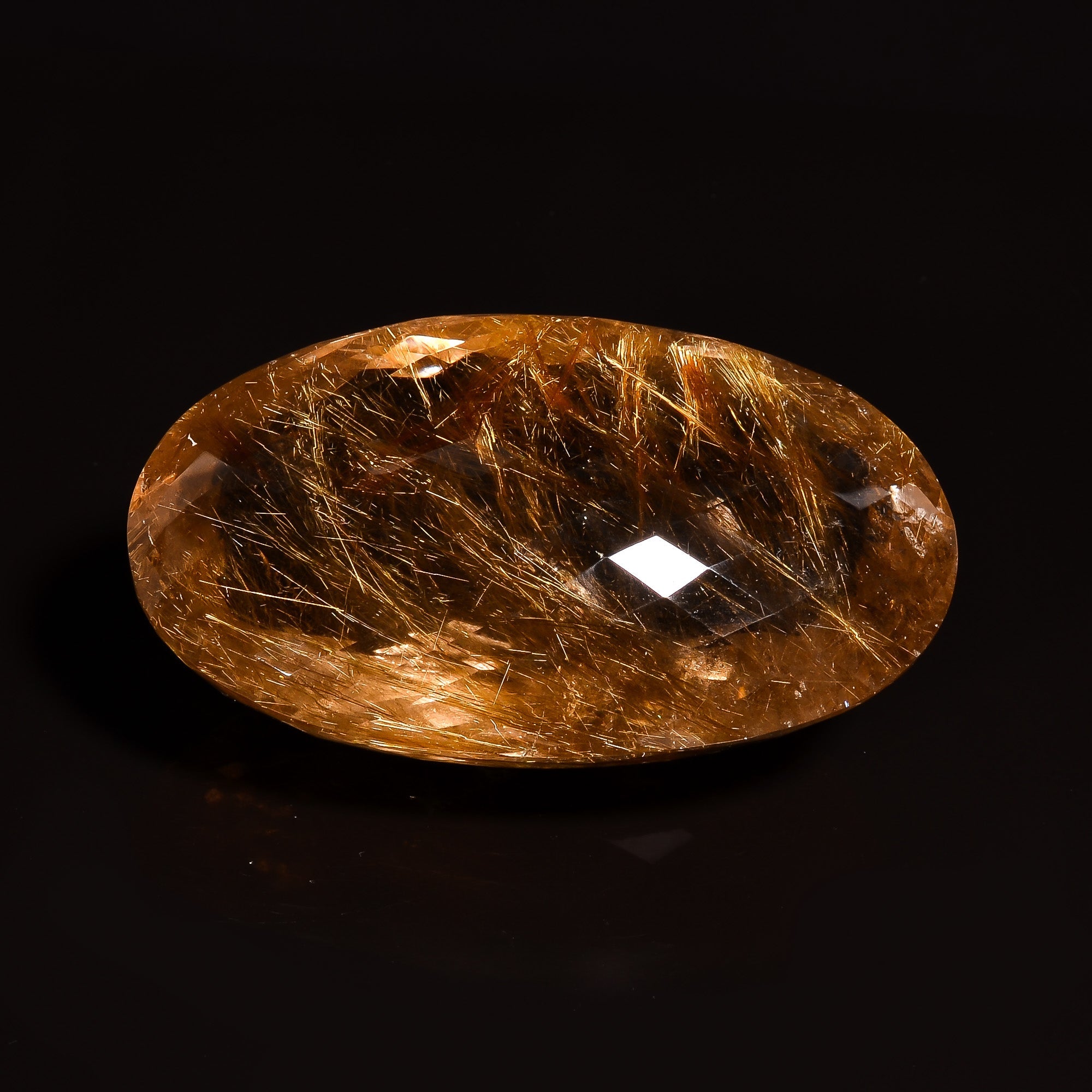 100 natural golden rutile quartz oval shape faceted loose gemstone