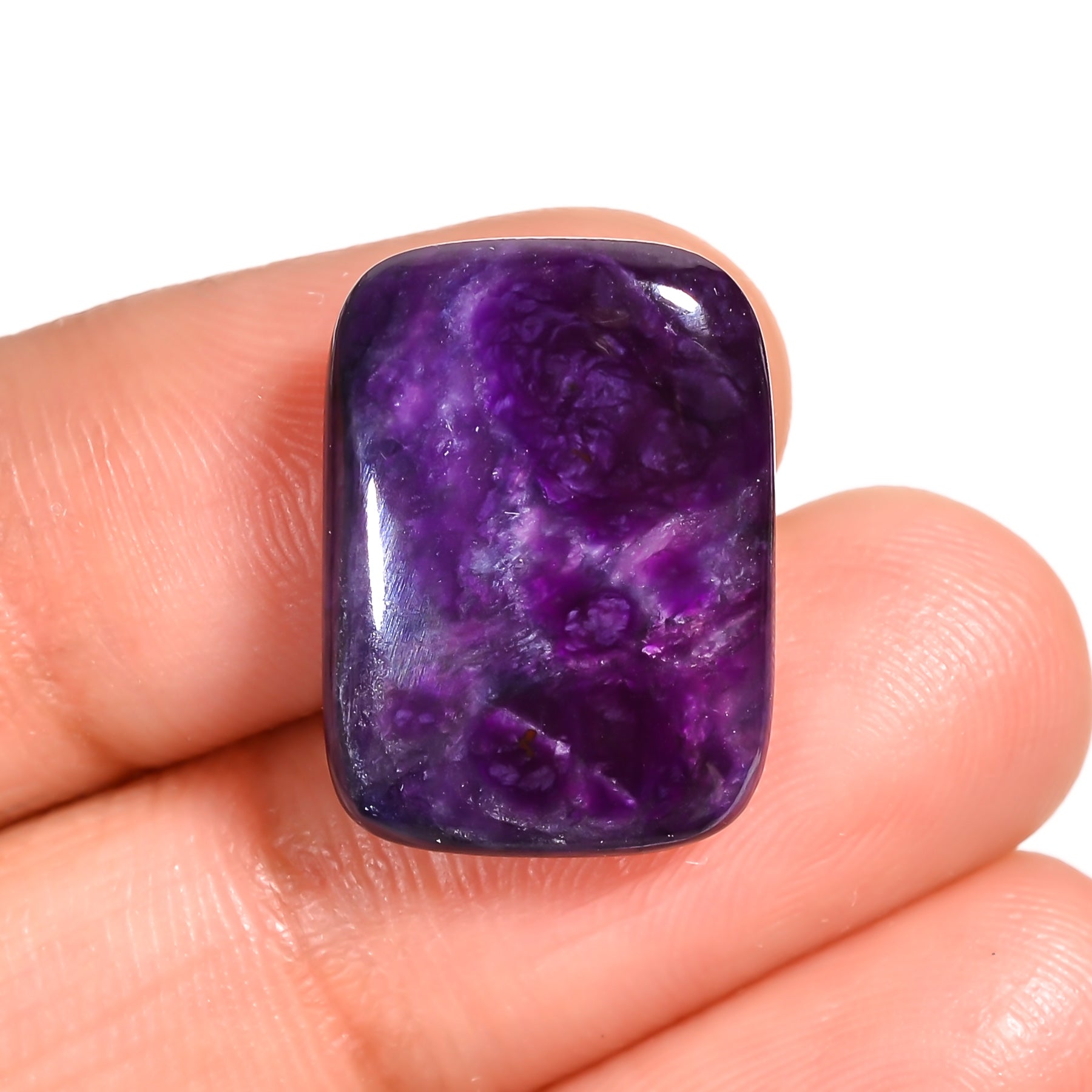 natural sugilite radiant shape cabochon loose gemstone