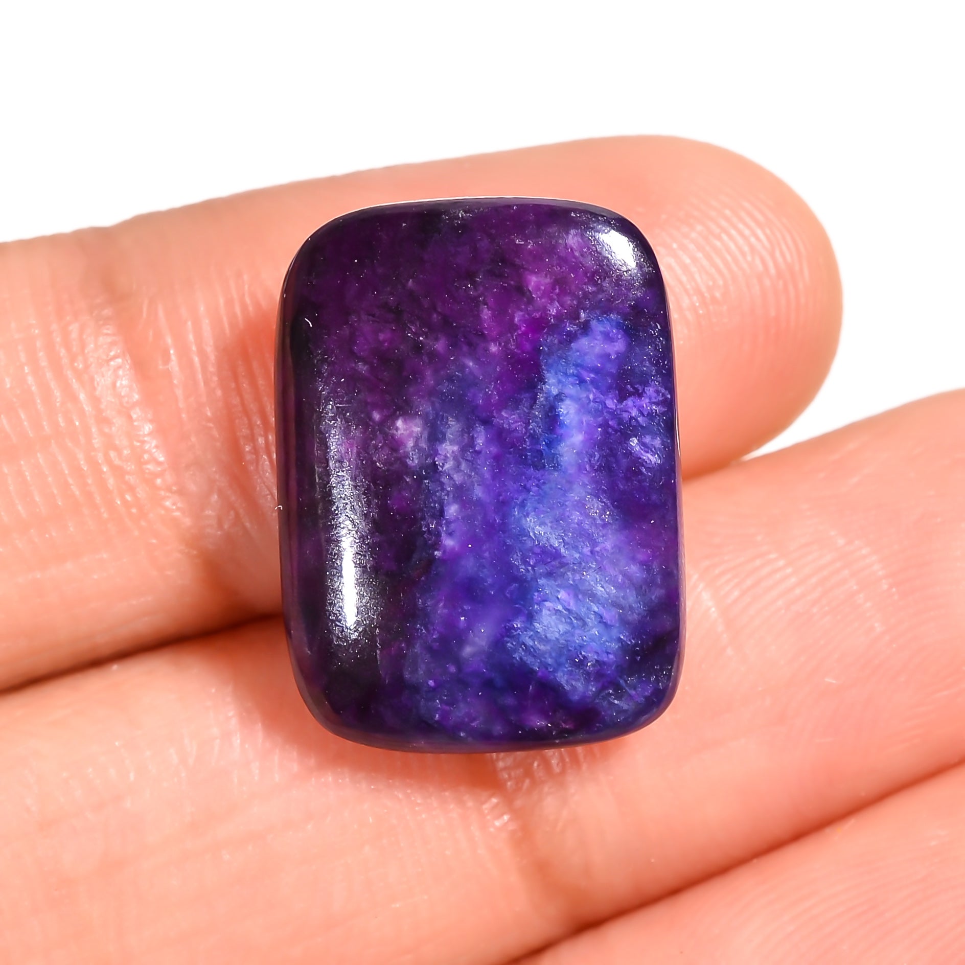 natural sugilite radiant shape cabochon loose gemstone