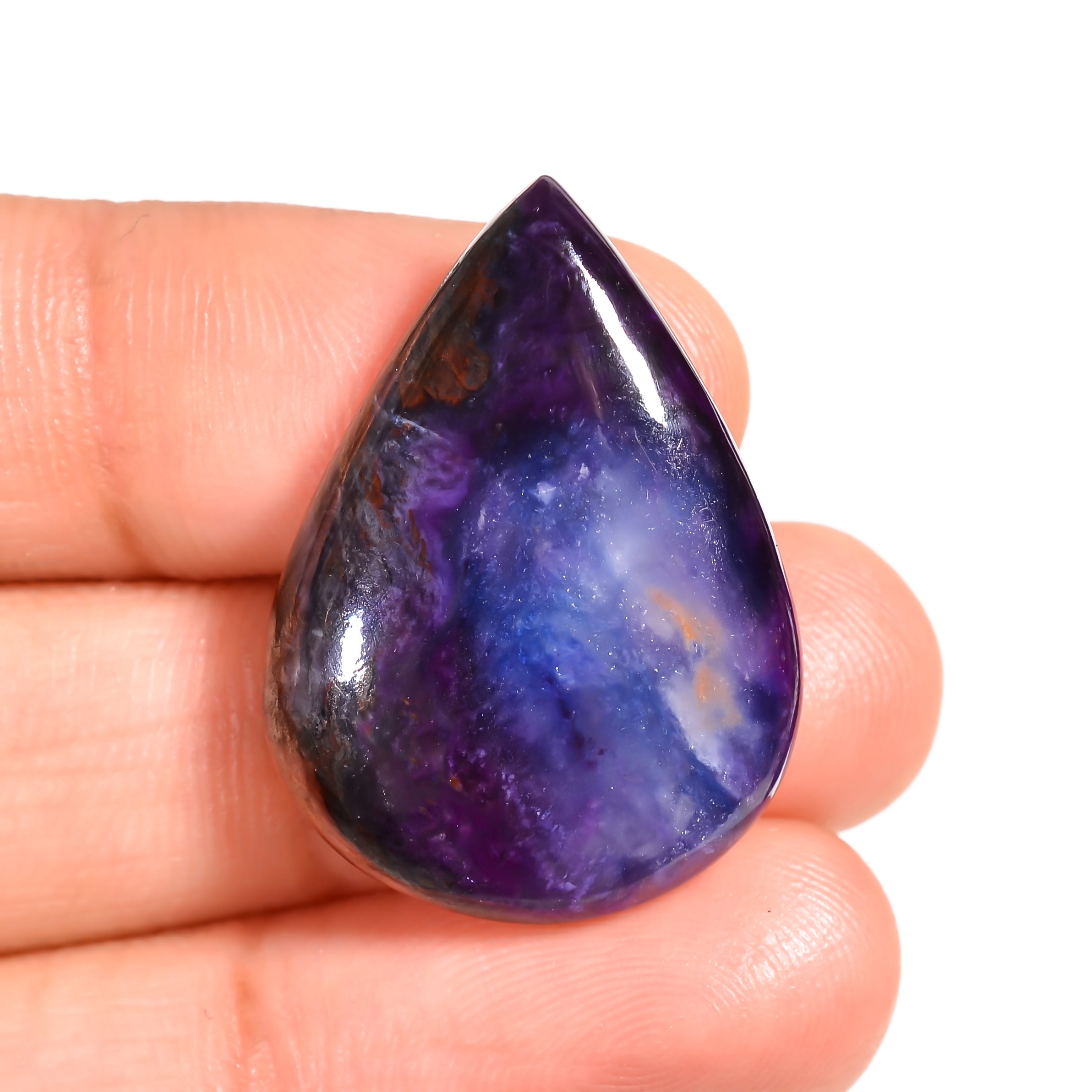 natural sugilite triangle shape cabochon loose gemstone