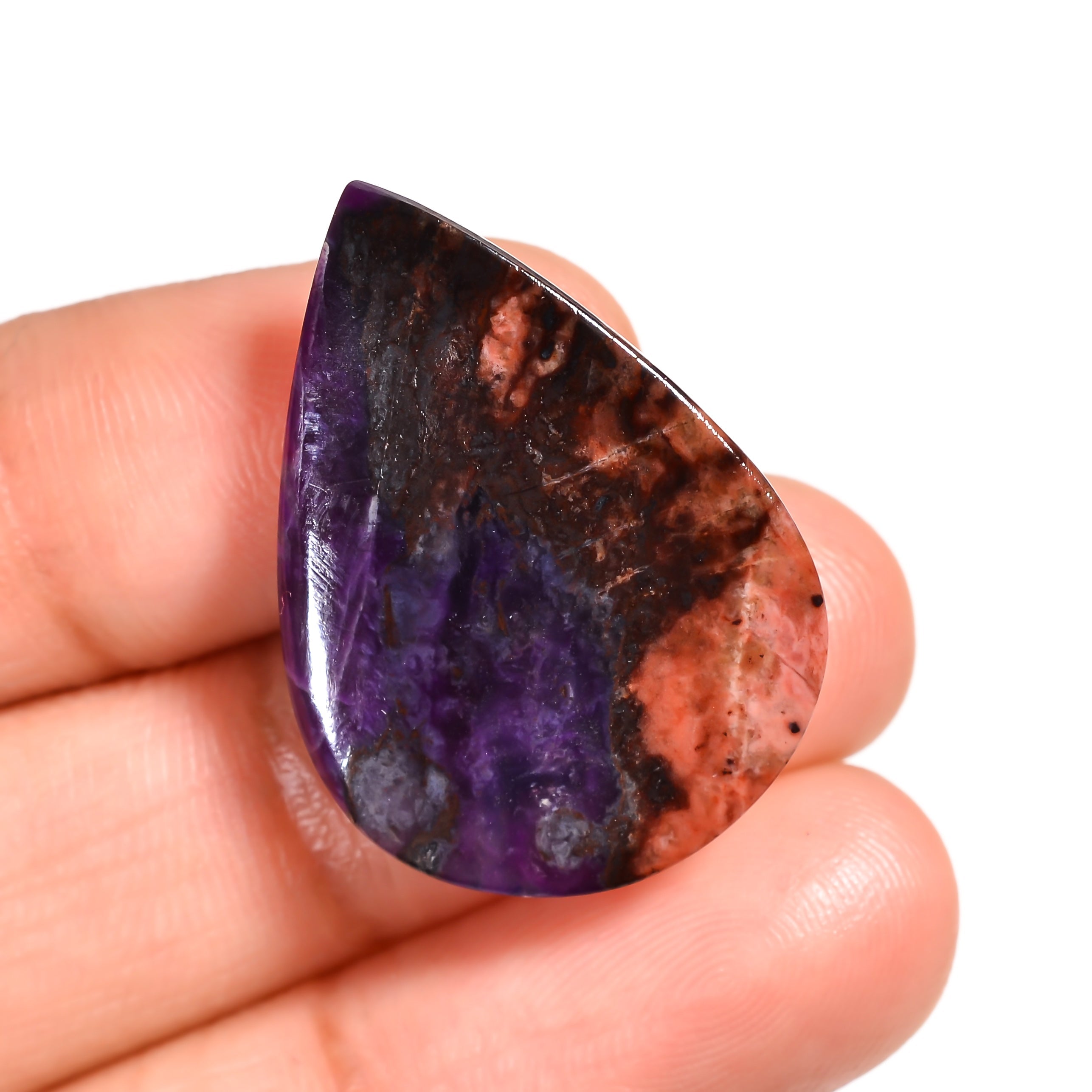 natural sugilite triangle shape cabochon loose gemstone