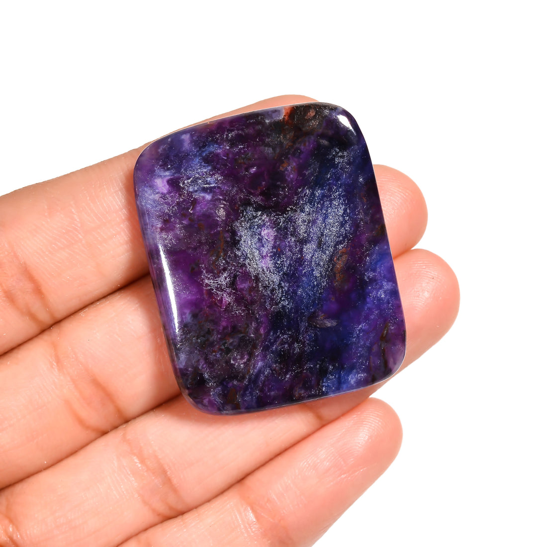sugilite radiant shape cabochon loose gemstone