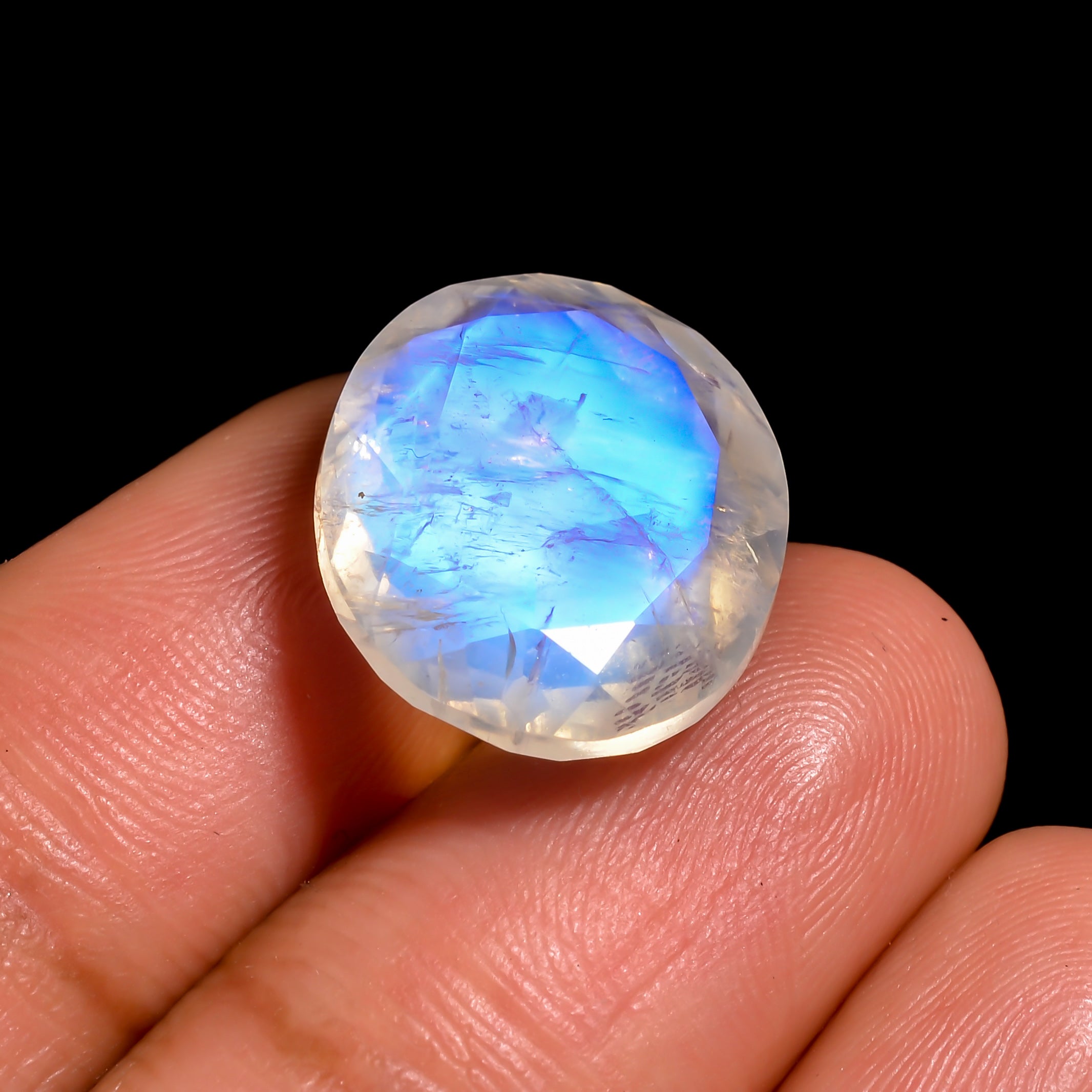 rainbow moonstone oval shape cut stone loose gemstone