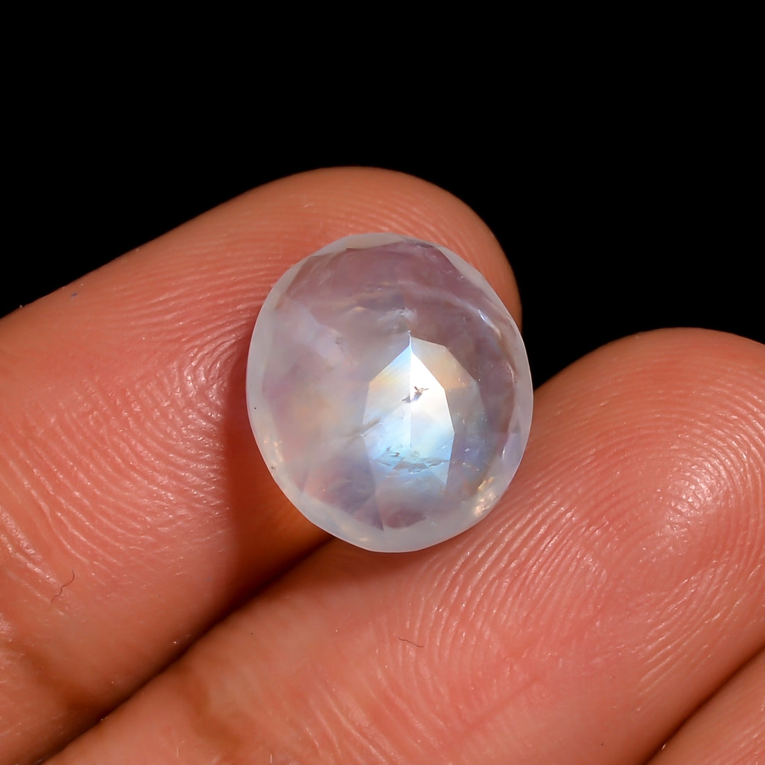 rainbow moonstone oval shape cut stone loose gemstone