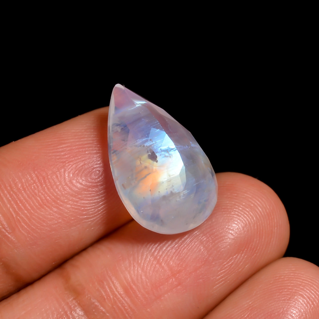 rainbow moonstone pear shape cut stone loose gemstone
