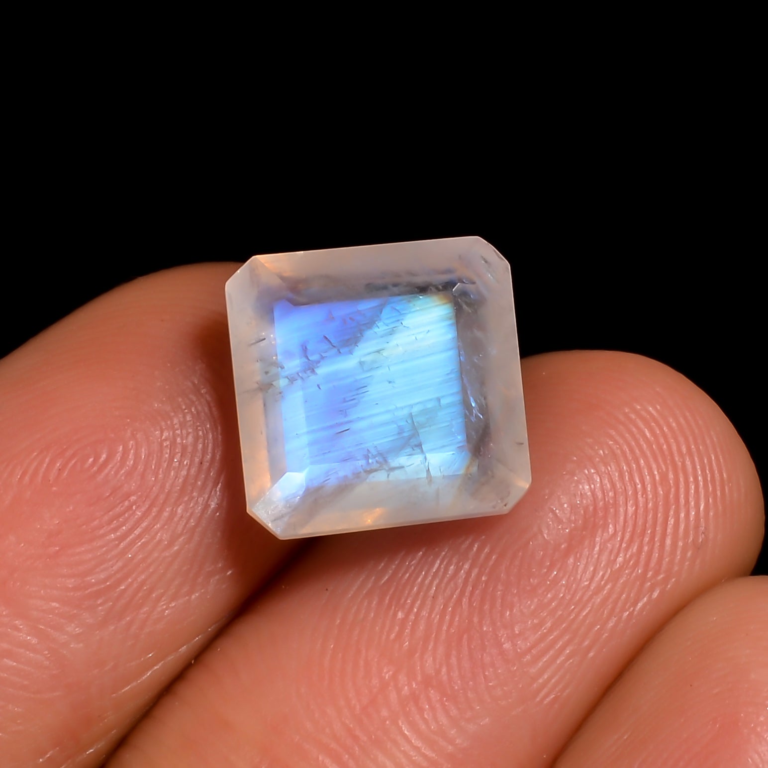 oceanic square moonstone cushion shape cut stone loose gemstone
