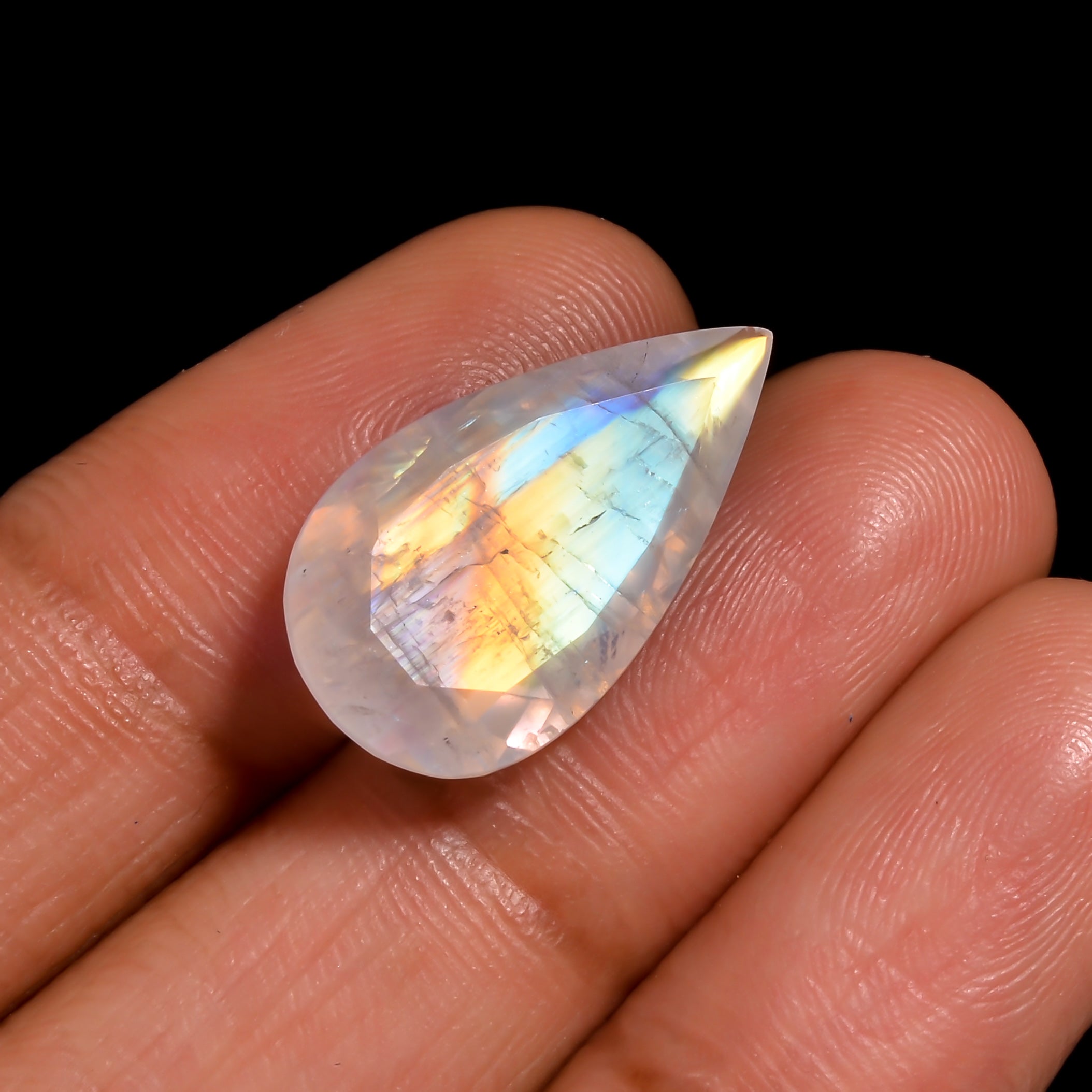 ethereal teardrop moonstone pear shape cut stone loose gemstone