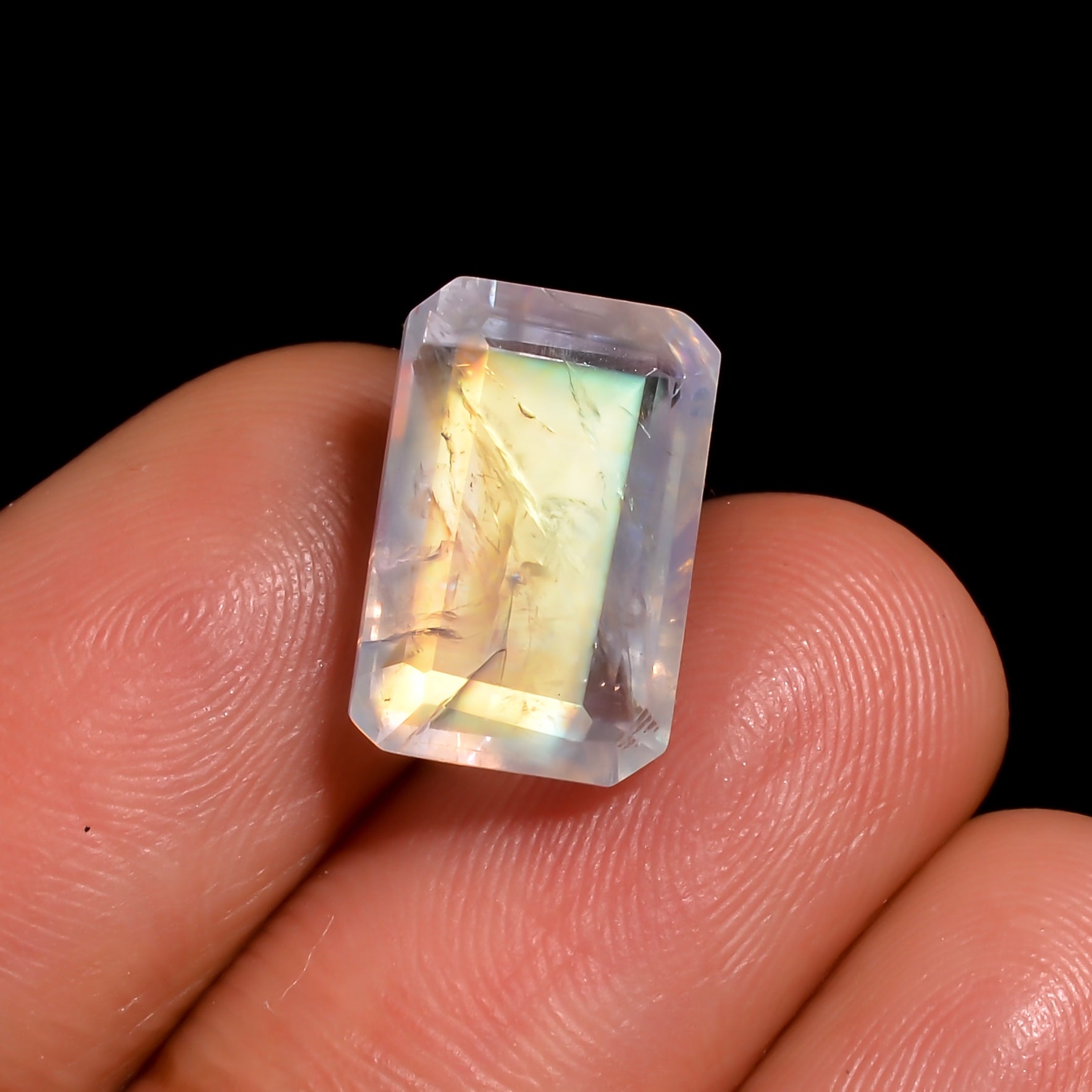 sunbeam glow moonstone radiant shape cut stone loose gemstone