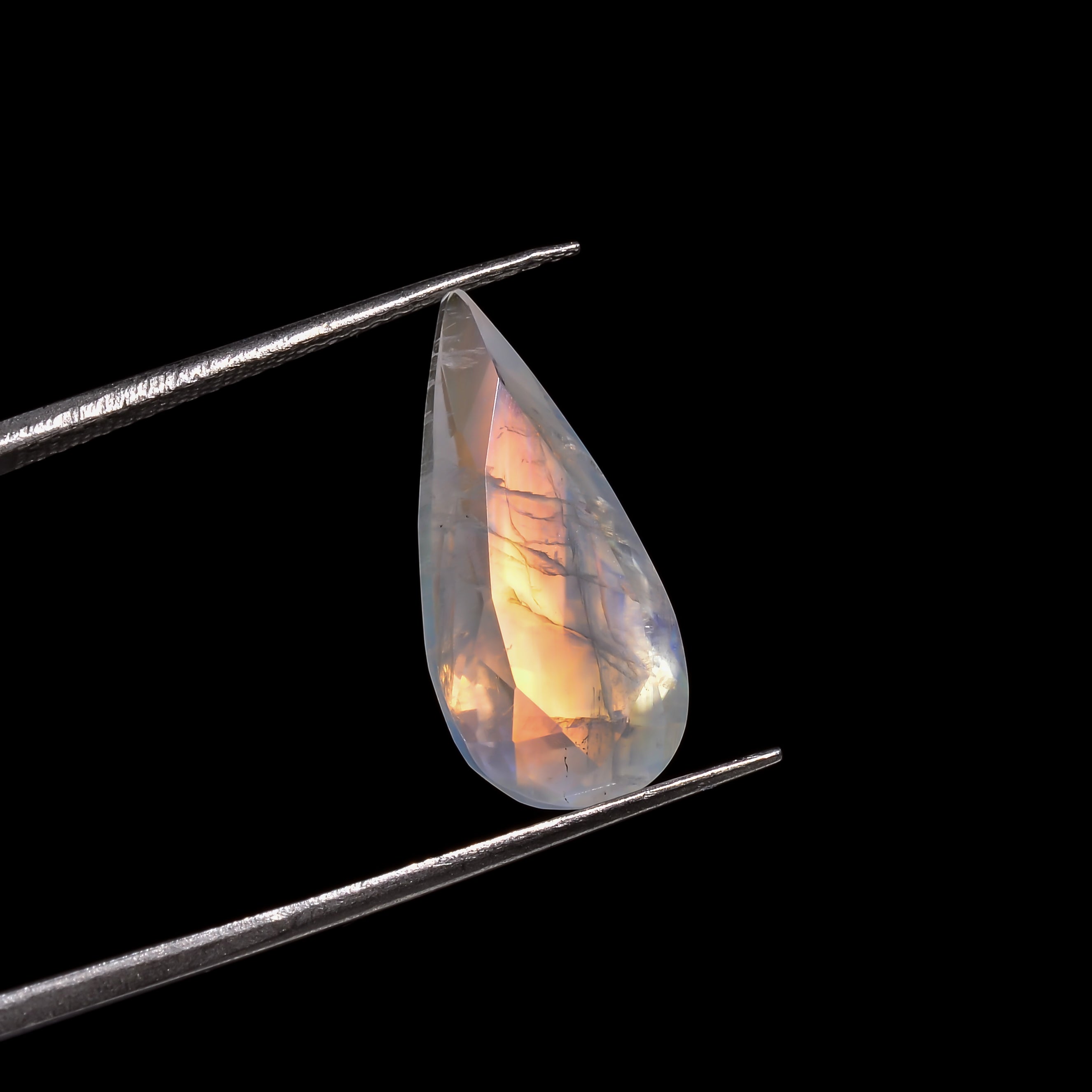 honey glow moonstone pear shape cut stone loose gemstone