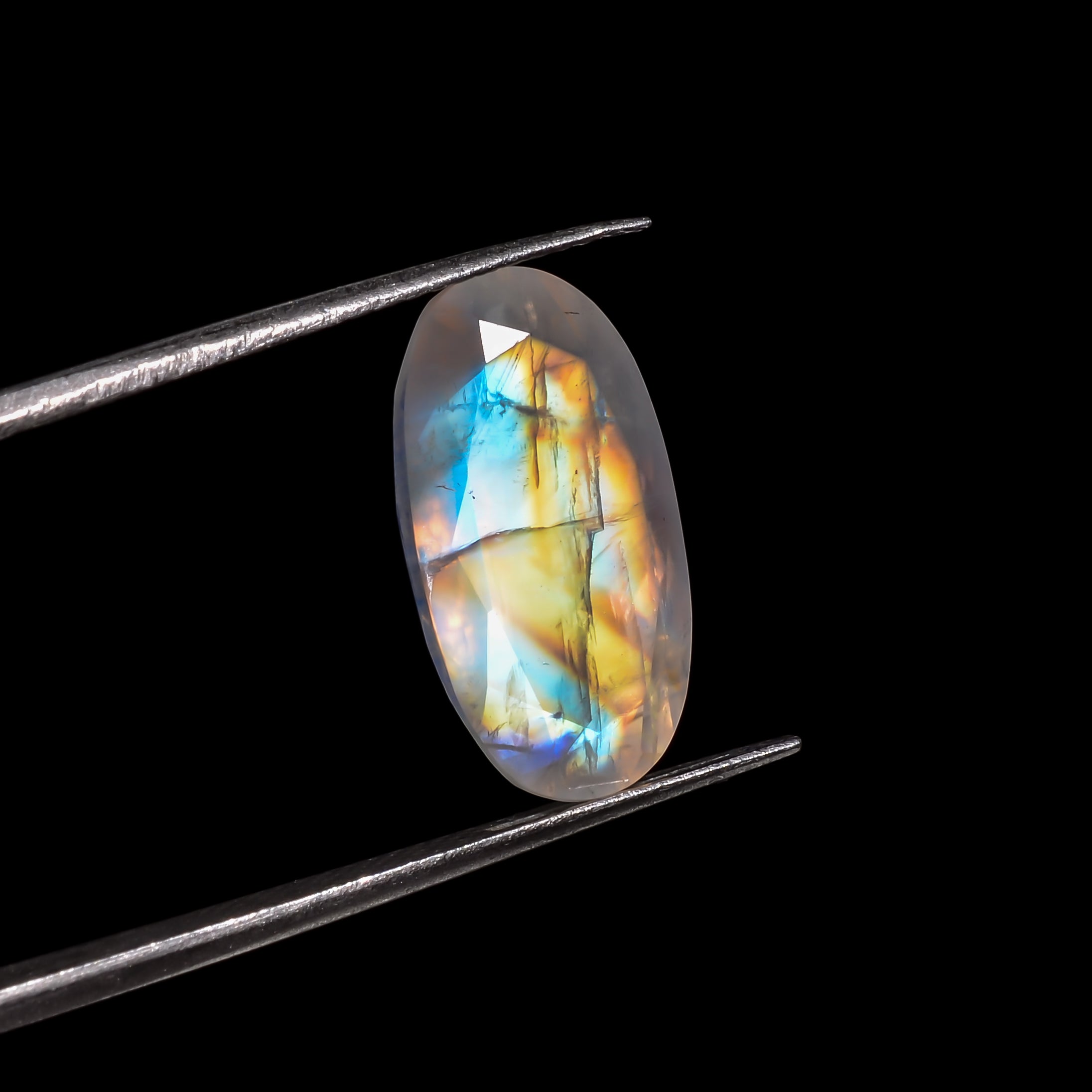 dragonfire aurora moonstone oval shape cut stone loose gemstone