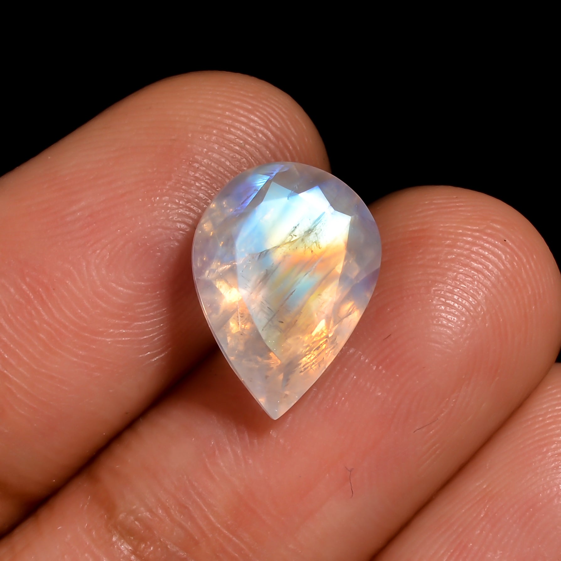 lava sky gem moonstone pear shape cut stone loose gemstone