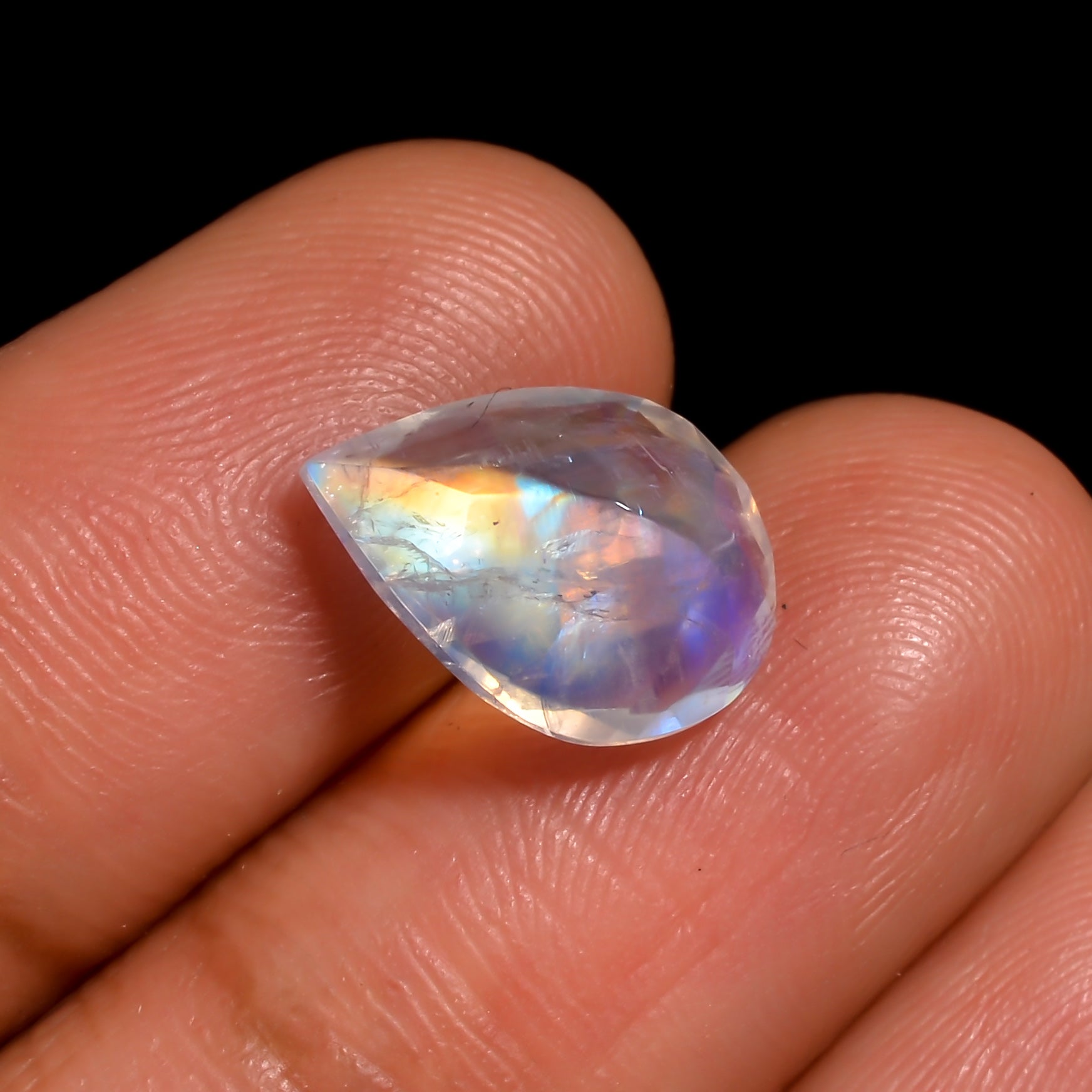 lava sky gem moonstone pear shape cut stone loose gemstone