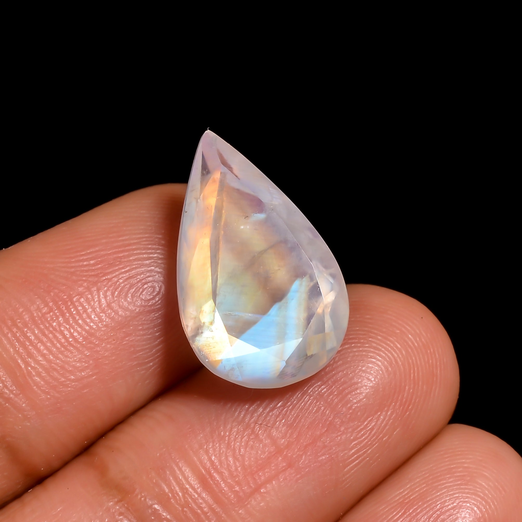 solar tide moonstone pear shape cut stone loose gemstone