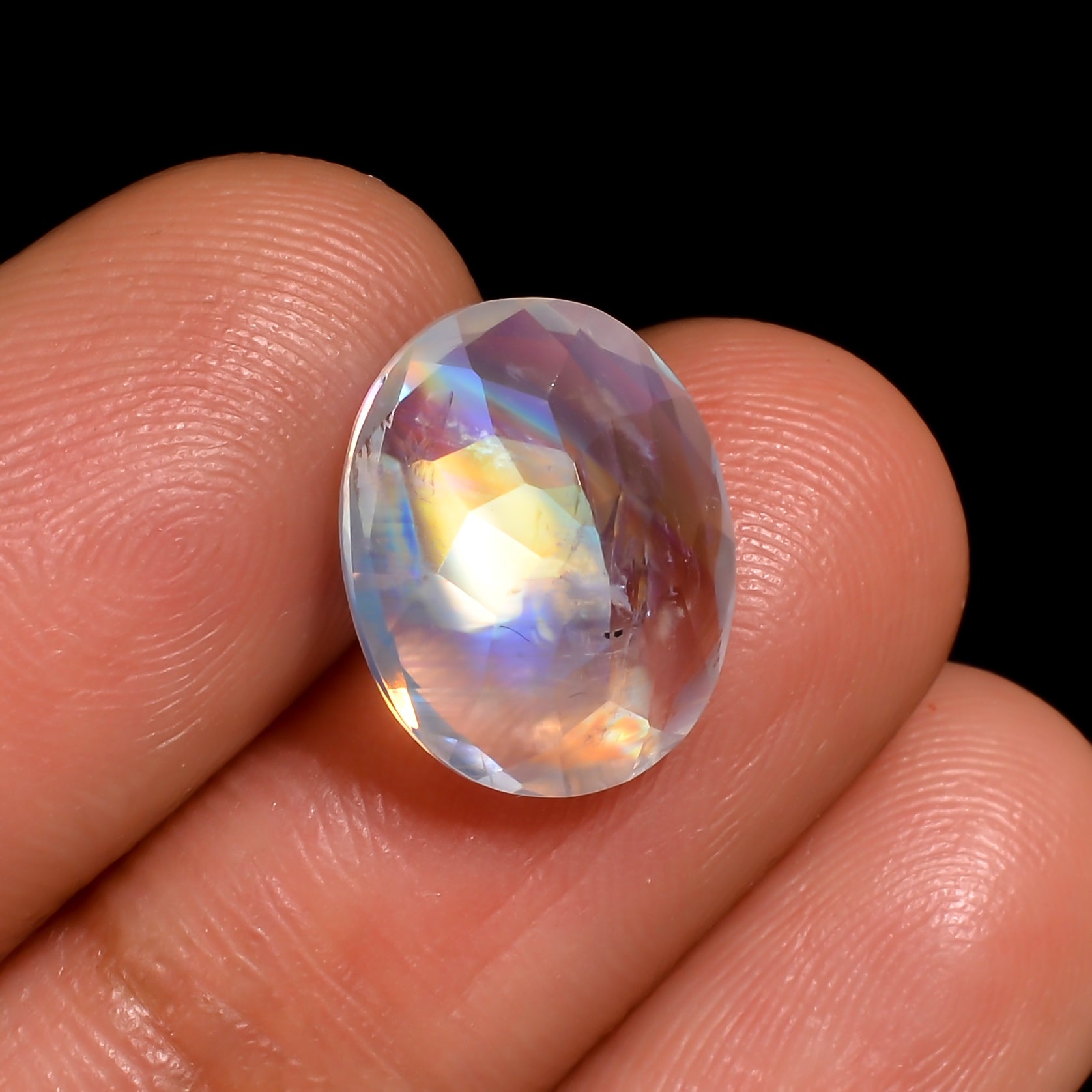 dark star moonstone oval shape cut stone loose gemstone