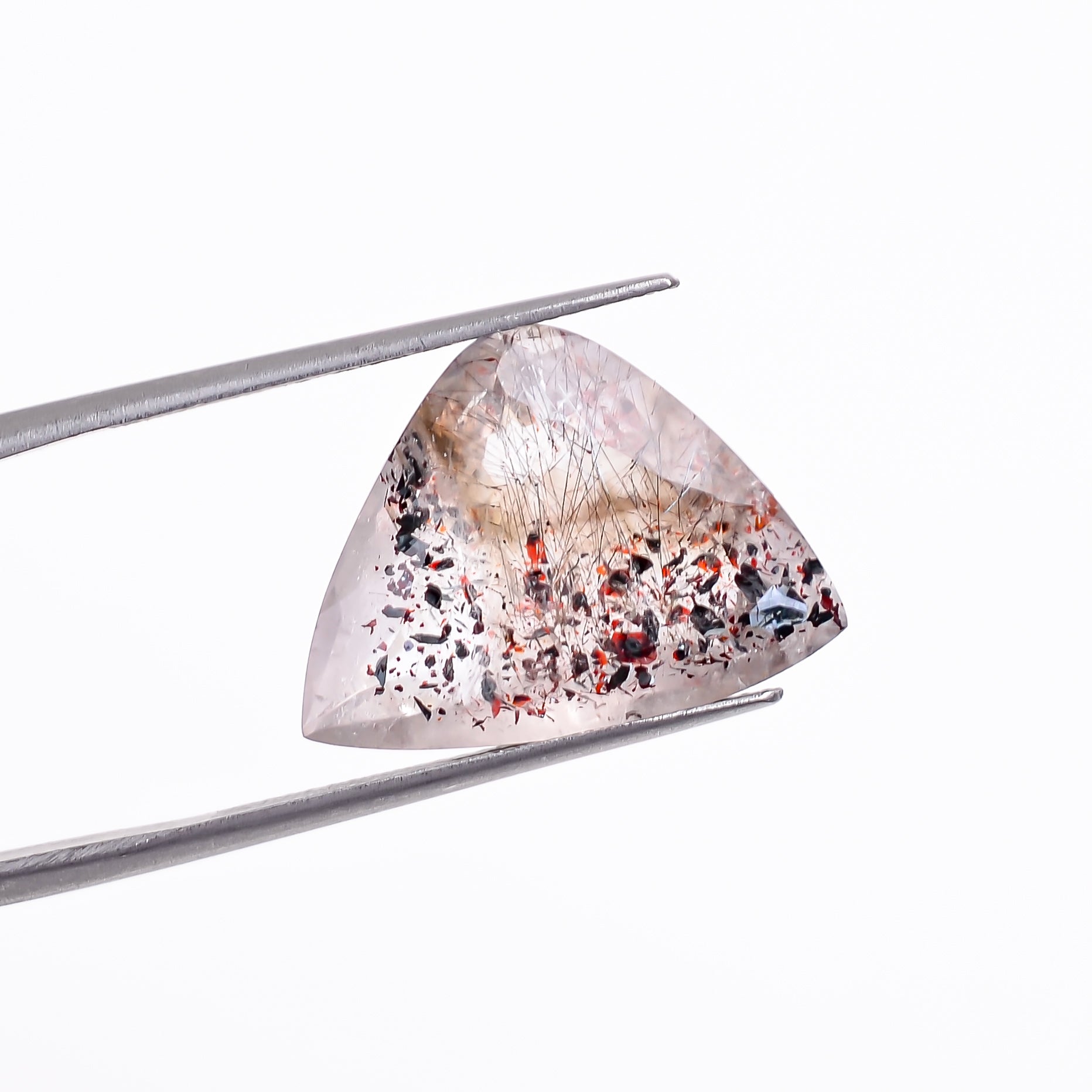 elestial hematite quartz fancy shape cut stone loose gemstone